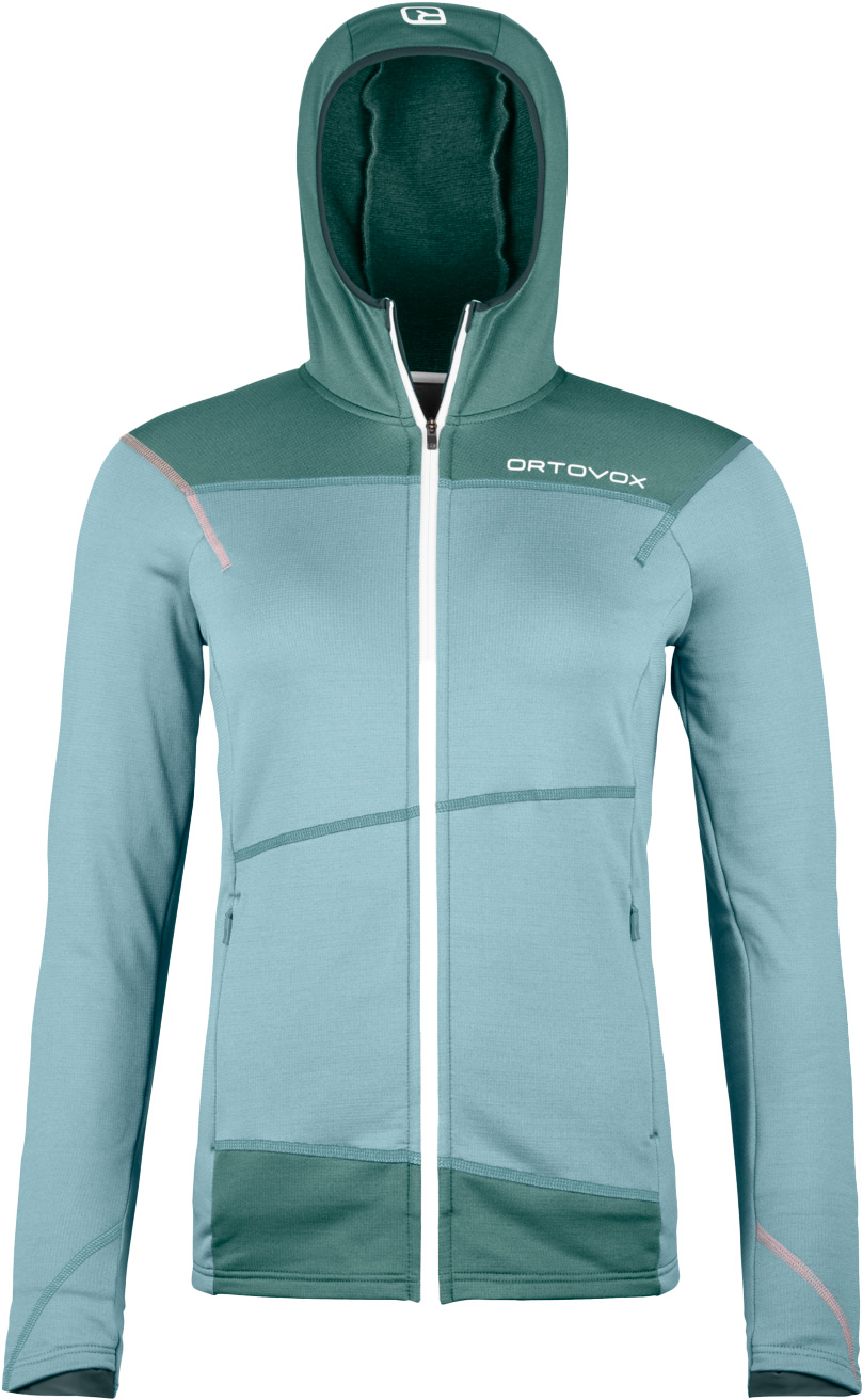 Polaire légère et stretch en laine mérinos zippée - Fleece Light Hoody W Glacier Grey en Laine - Taille M - Gris