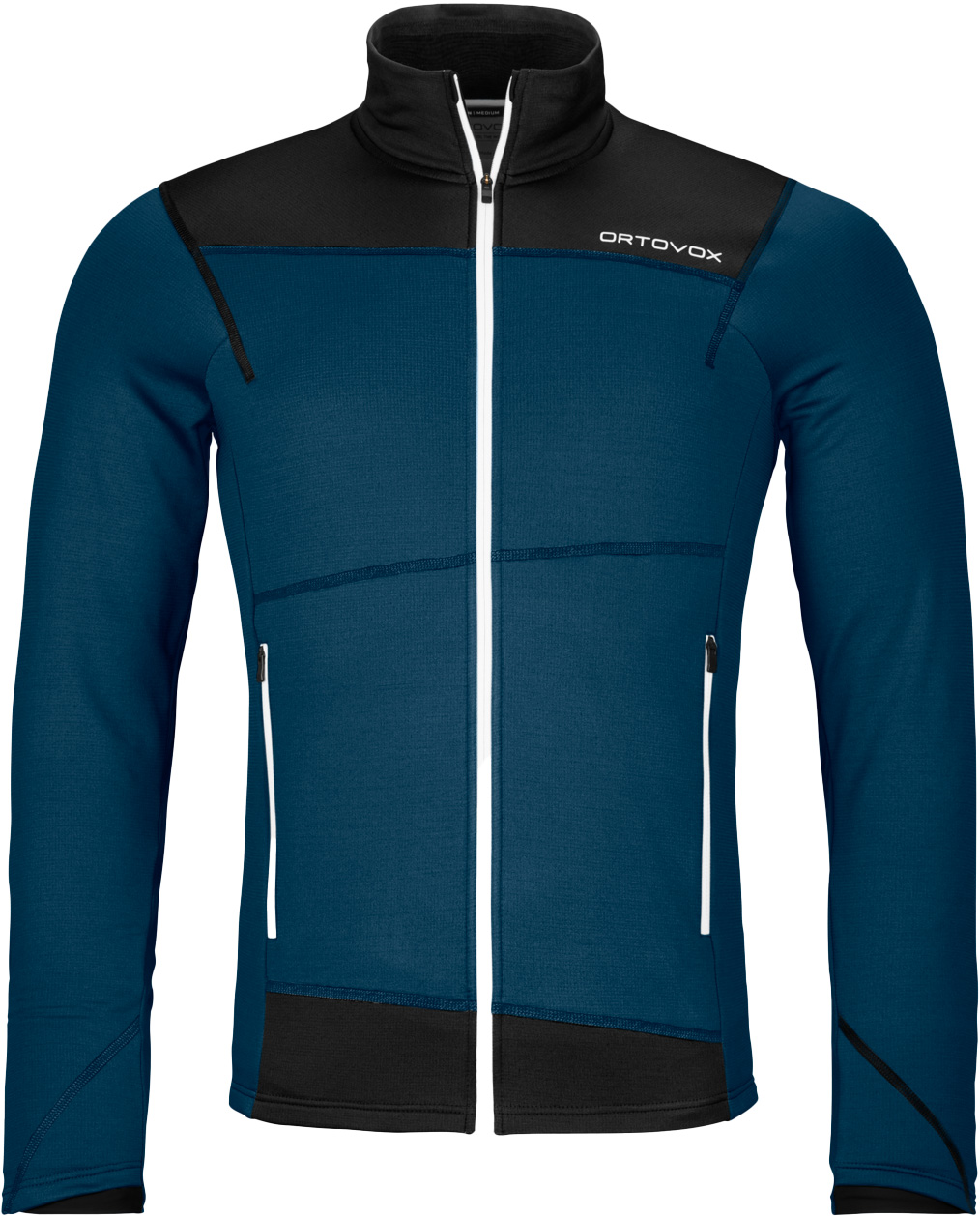 Polaire stretch en laine mérinos zippée - Fleece Light Jacket M Deep Ocean en Laine - Taille L - Bleu