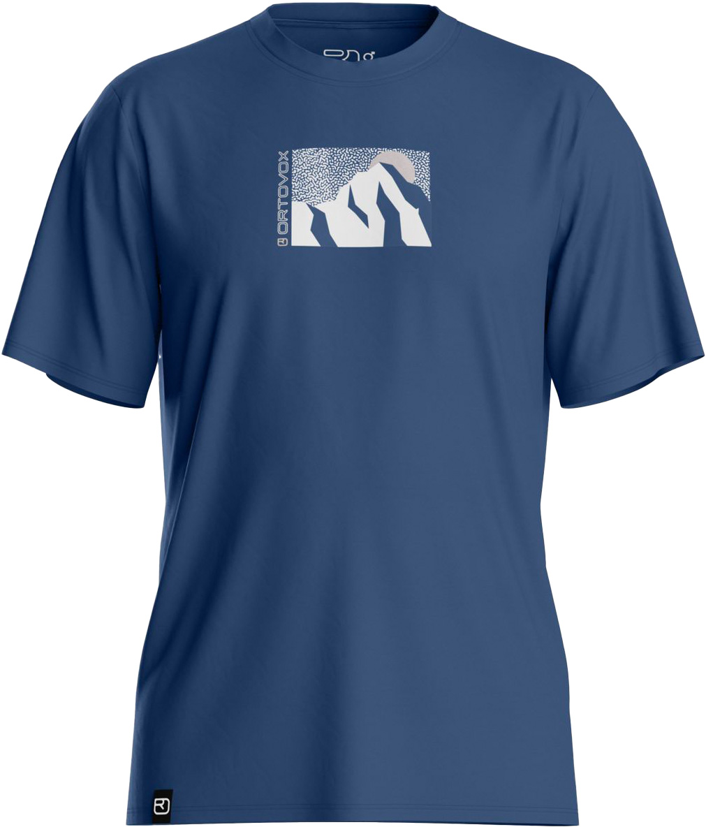 T-shirt de randonnée léger en laine mérinos - 120 Cool Tec Mountain Sun T-shirt M Blue Nunatak en Laine - Taille S - Bleu