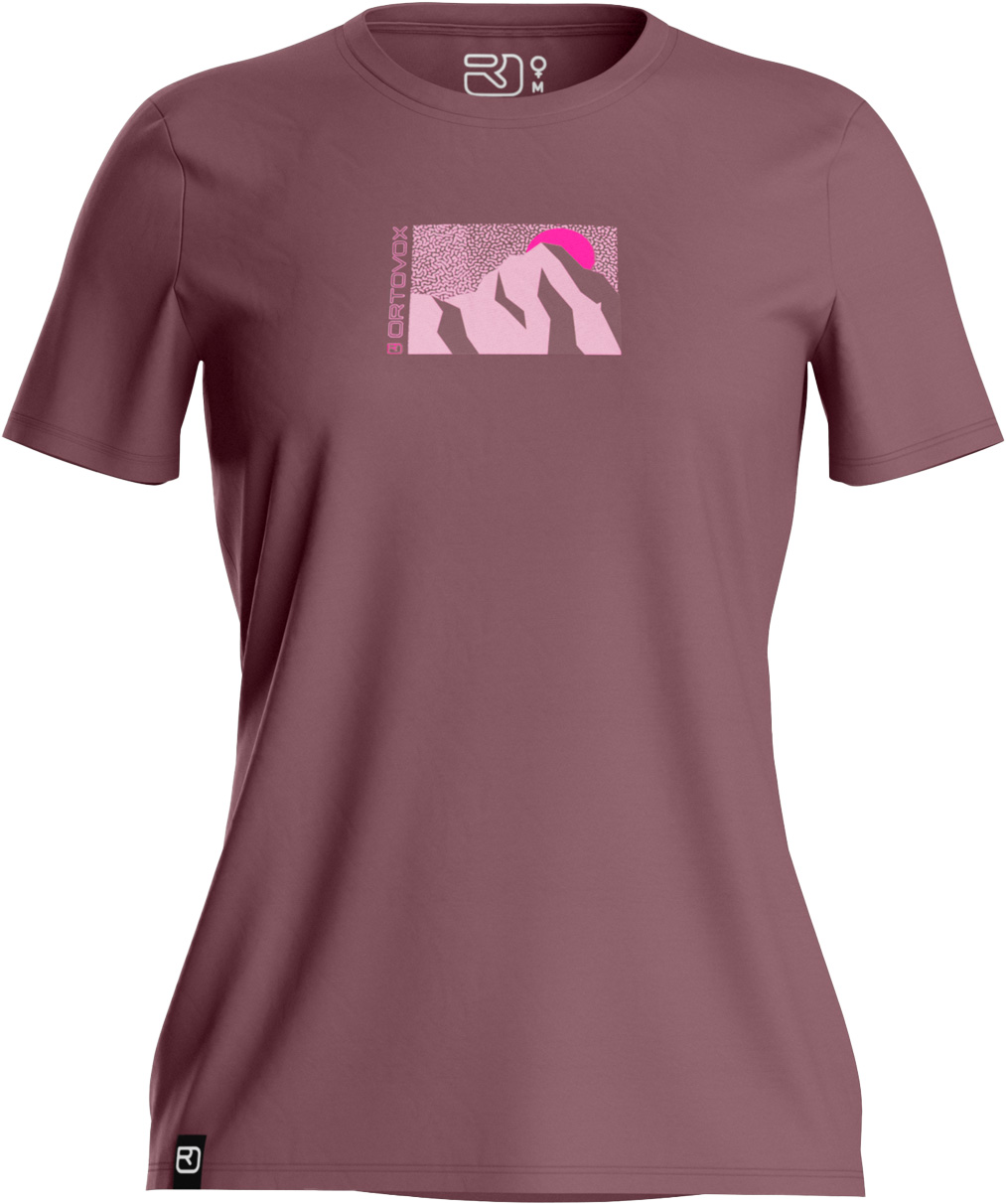 T-shirt de randonnée léger en laine mérinos - 120 Cool Tec Mountain Sun T-shirt W Chestnut en Laine - Taille M - Bordeaux