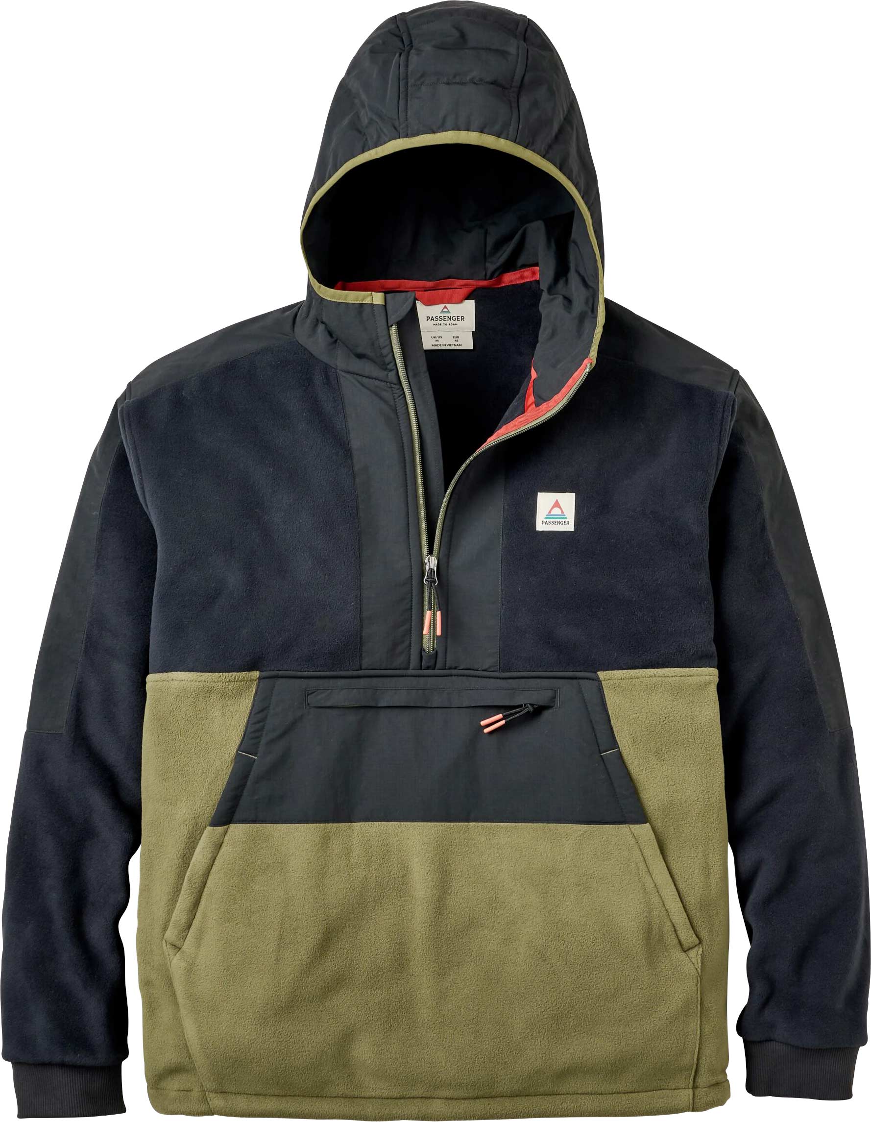 Polaire recyclée à capuche - Woodland 2.0 Hooded 1/2 Zip Recycled Polar Fleece Black Khaki - Taille L - Noir