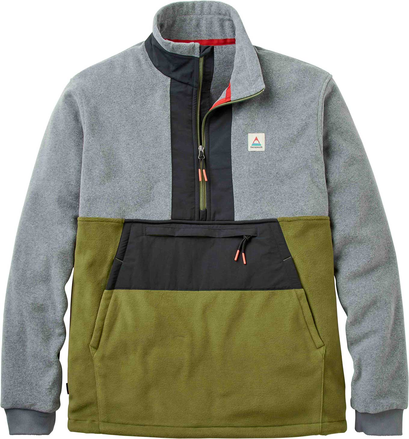 Polaire recyclée à col zippé - Woodland 2.0 Hoodless 1/2 Zip Recycled Polar Fleece Grey Marl Khaki - Taille L - Gris