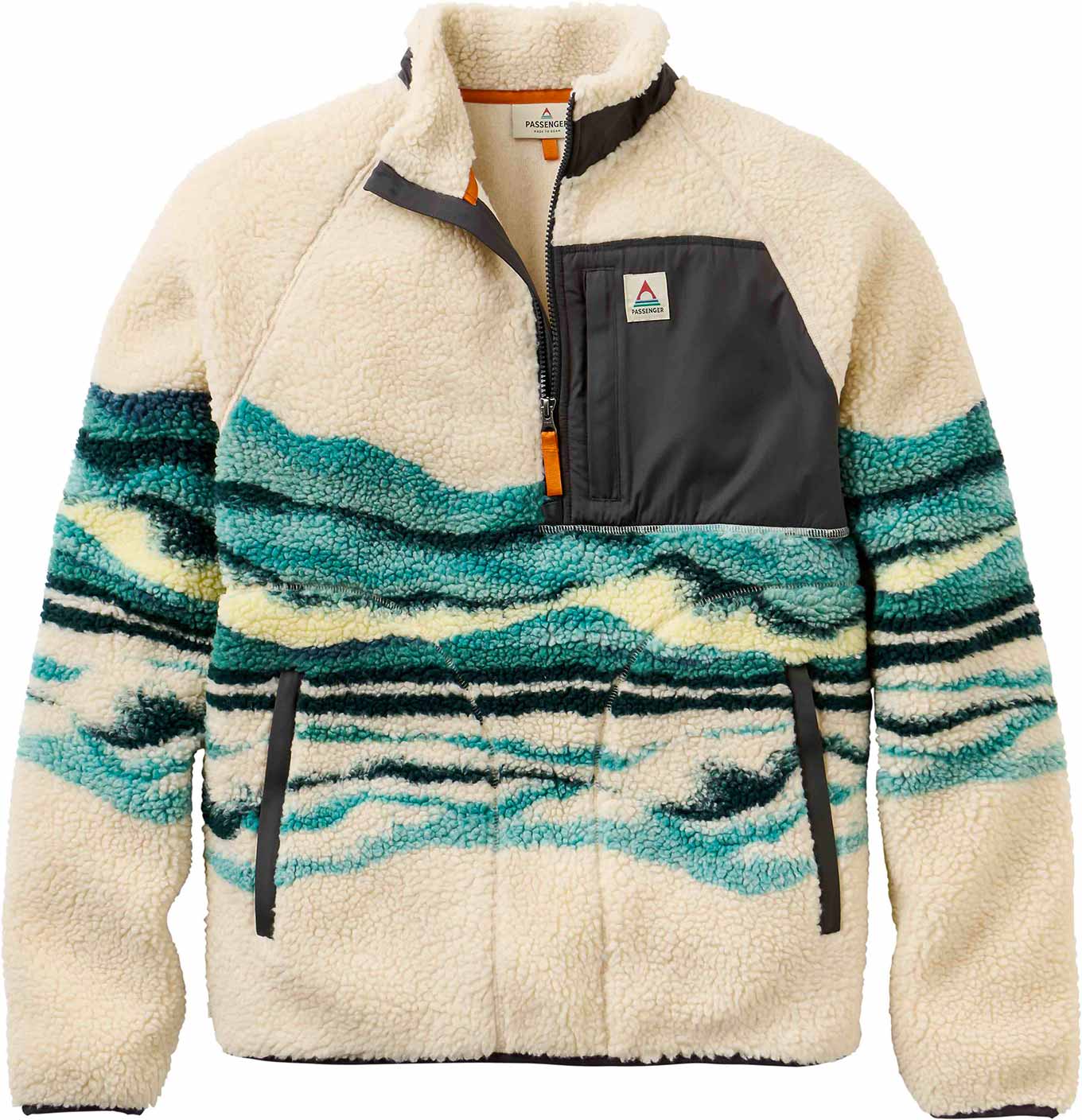 Polaire en sherpa à col zippé - Offroad Recycled Sherpa 1/2 Zip Fleece Reflection Birch - Taille M - Beige