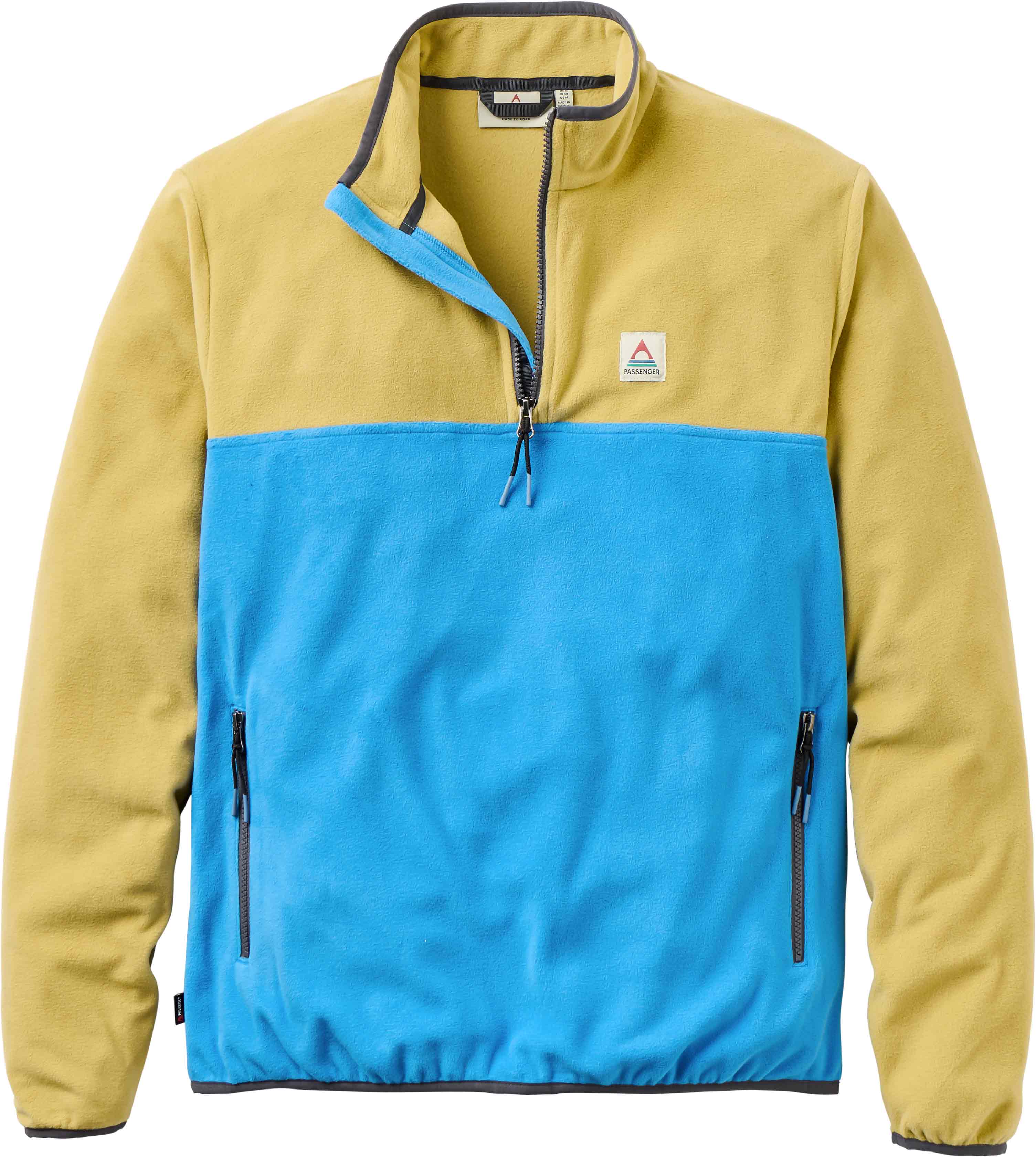 Polaire recyclée à col zippé - Set Off Recycled Polar 1/4 Zip Fleece Warm Beige Marine Blue - Taille M - Gris