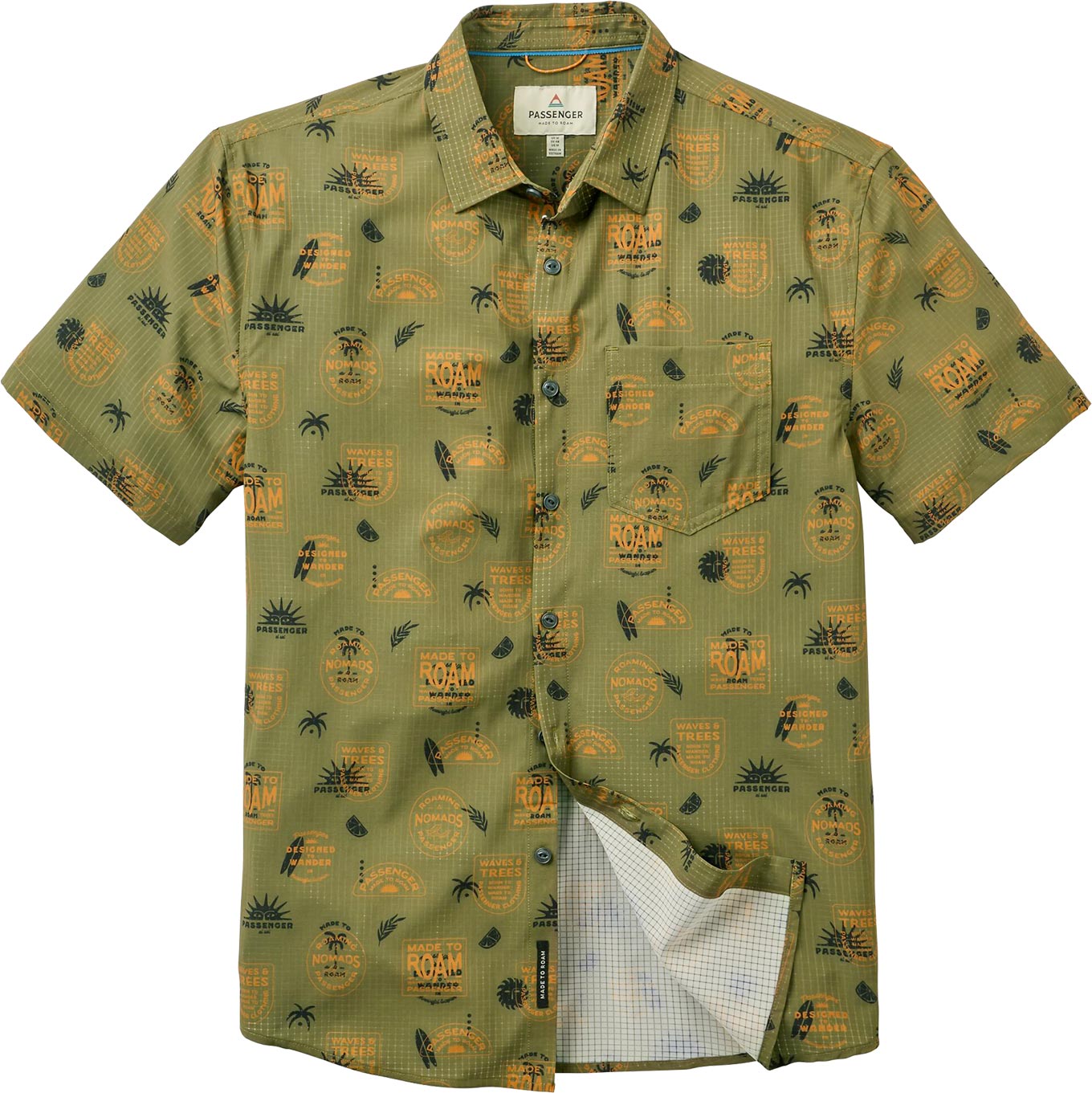 Chemise stretch et respirante - 365 Recycled Active Shirt Badge Khaki - Taille M - Kaki