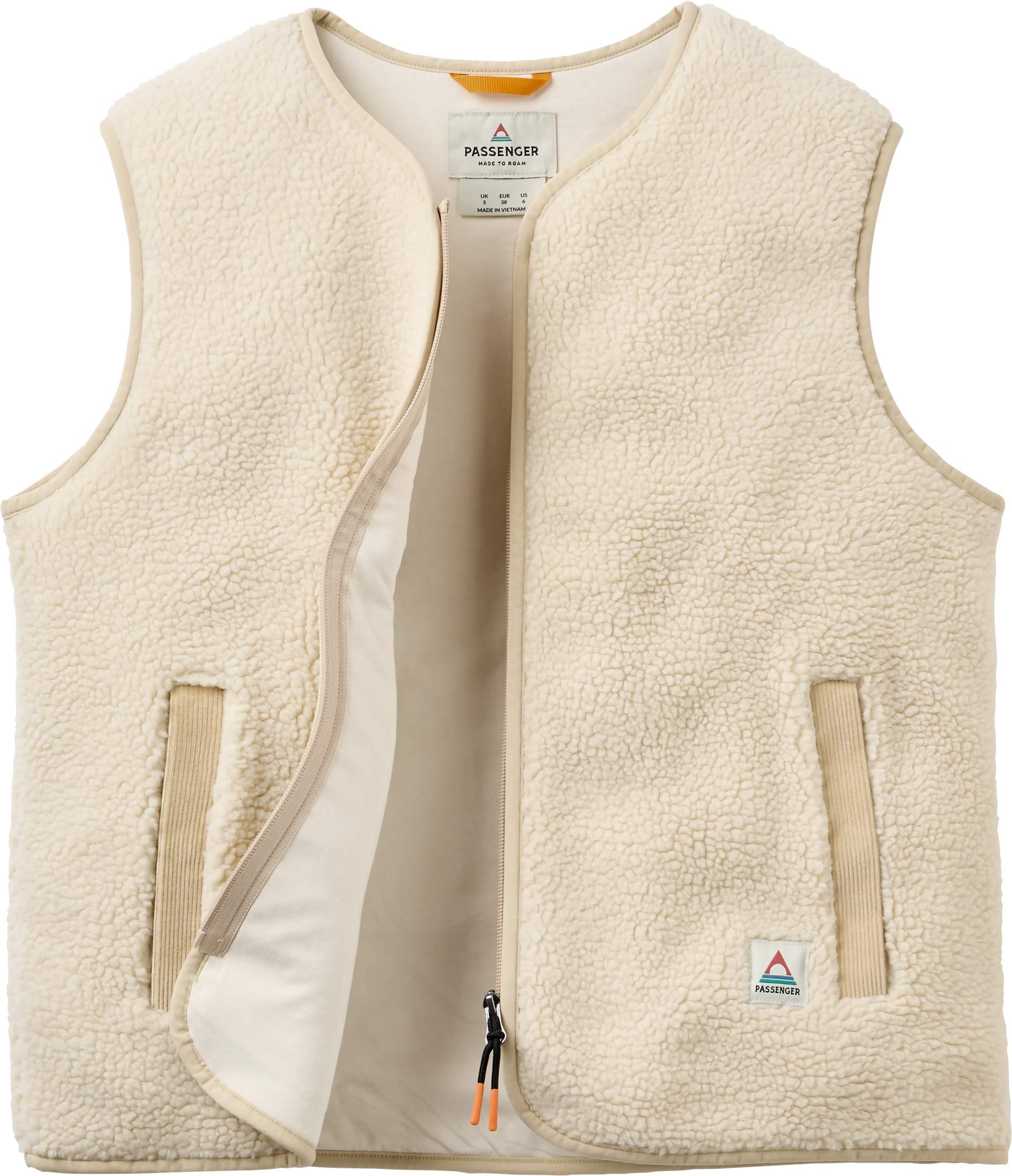 Gilet en sherpa - Tawny Collarless Deep-Pile Sherpa Gilet W Oat - Taille M - Beige