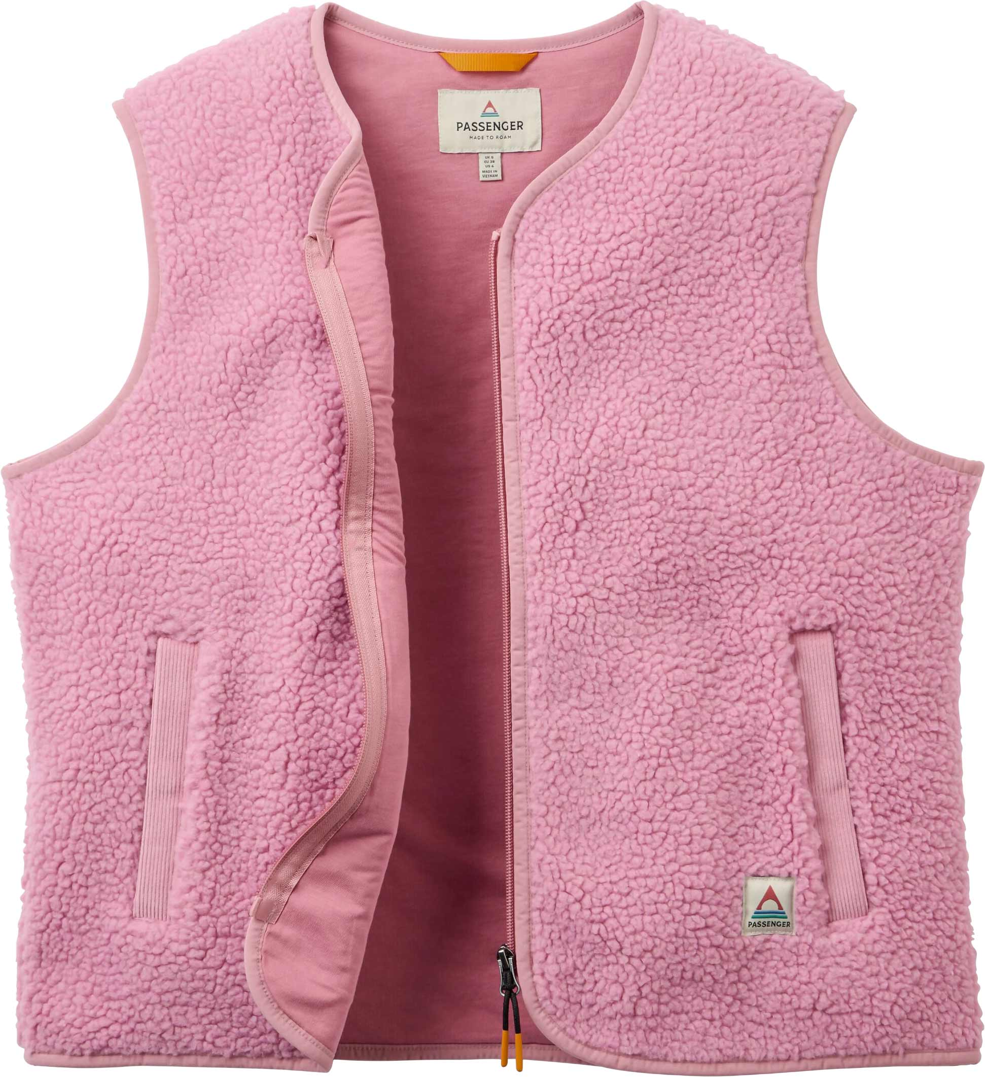 Polaire en sherpa sans manches - Tawny Collarless Deep-Pile Sherpa Gilet W Pink Haze en Coton - Taille M - Rose