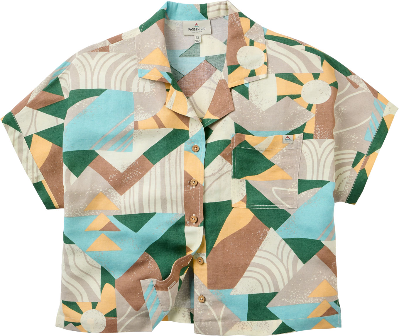 Chemise à manches courtes - Arden Linen SS Shirt W Sun Patch Simply Taupe en Bois - Taille L - Beige