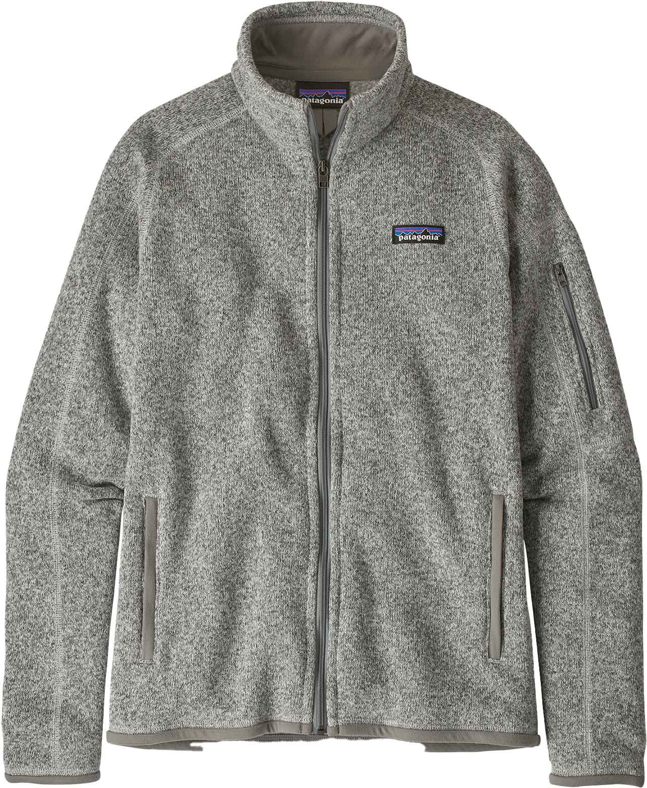 Warmes Fleece W's Better Sweater Jkt Birch White für Damen Größe XS Grau
