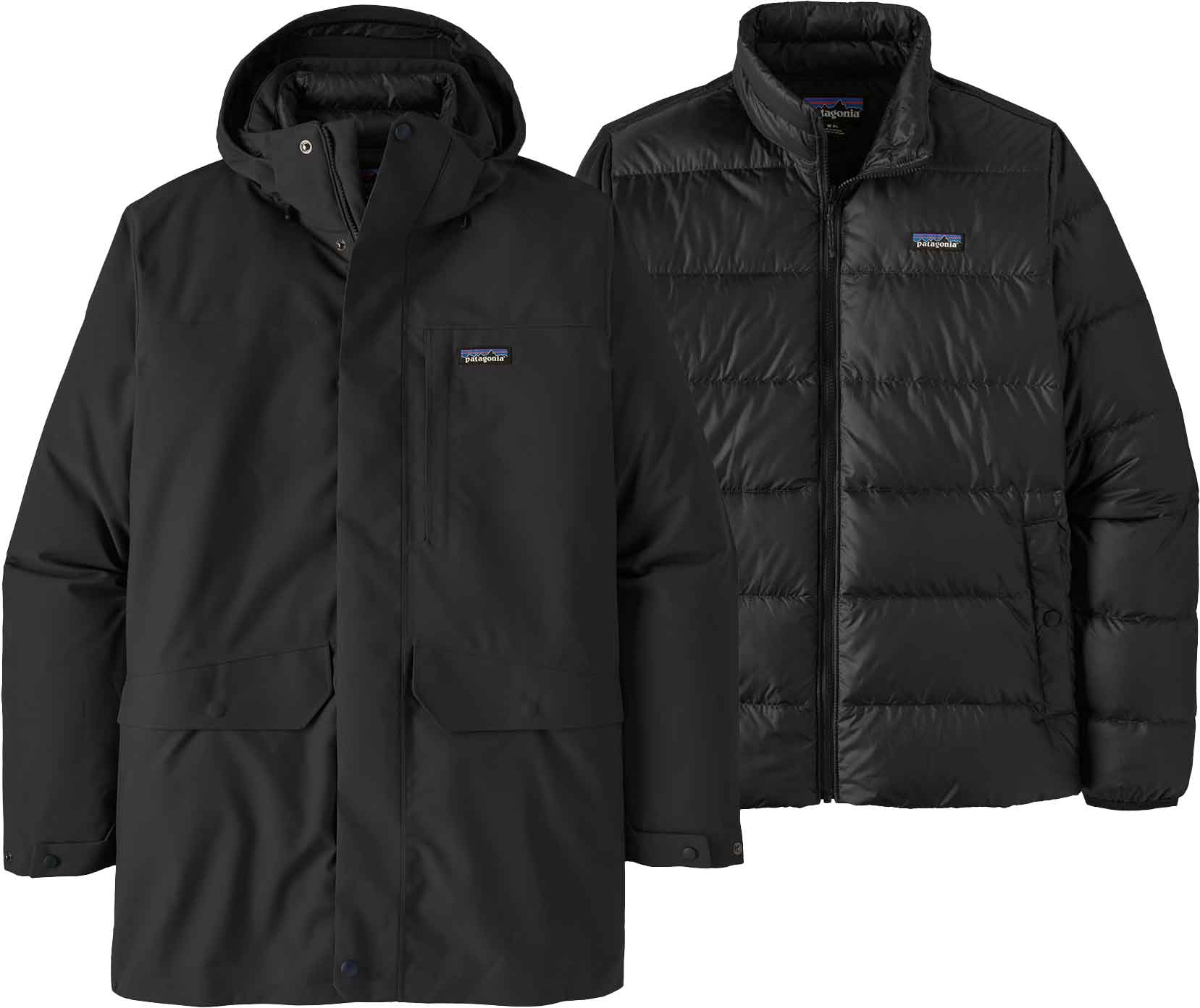 Warmer und wasserdichter 3-in-1-Parka M's Tres 3-in-1 Parka Black für Herren Größe M schwarz