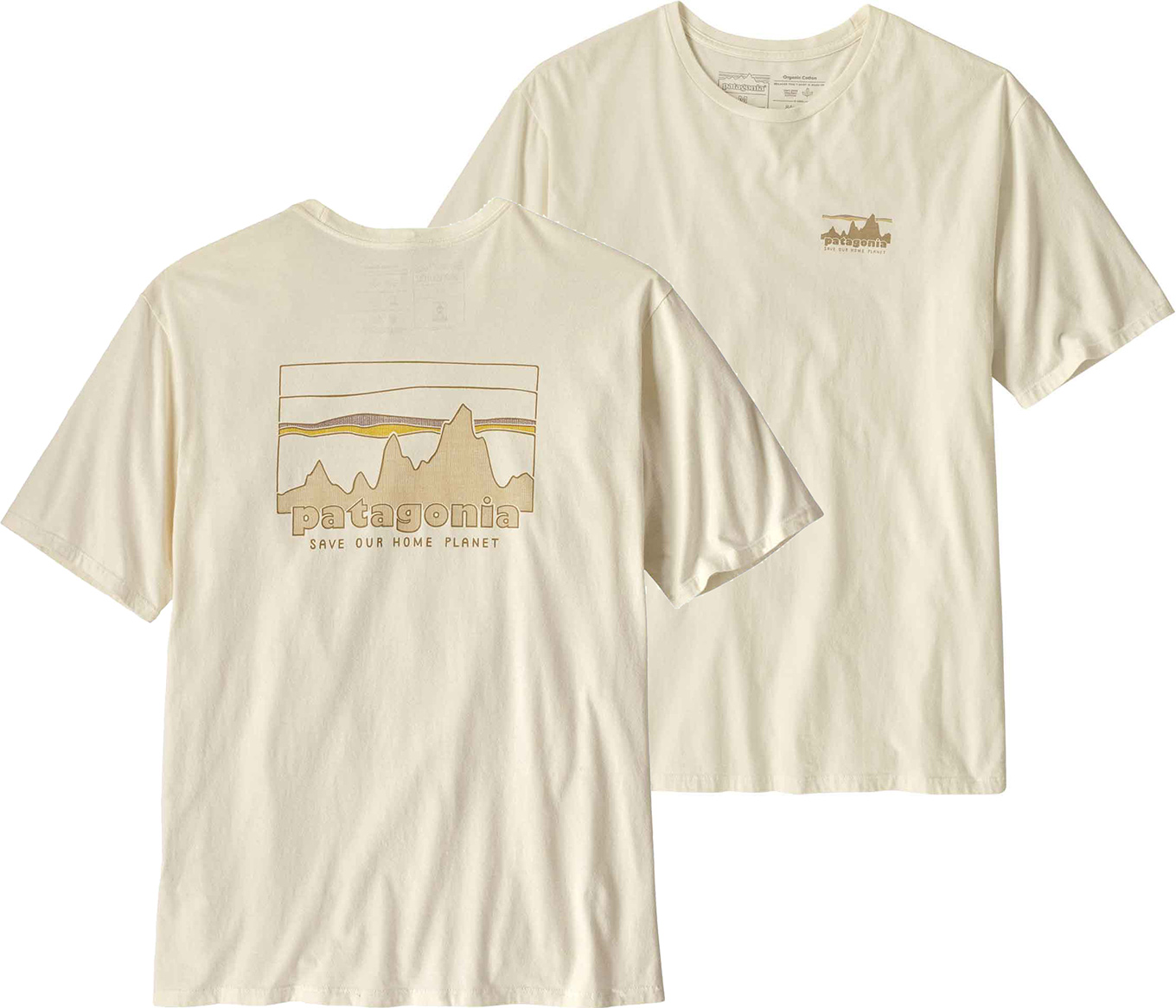 Patagonia - T-Shirt 100% recycelt - M's '73 Skyline Organic T-Shirt Birch White 