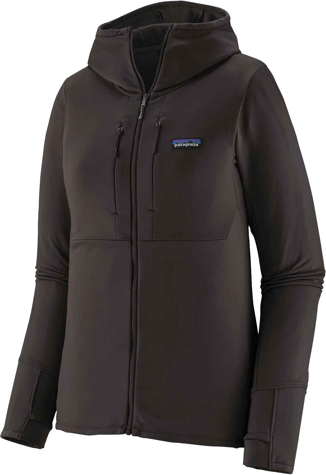 Polaire technique à capuche - W's R1 Thermal Full-Zip Hoody Black - Taille L - Noir