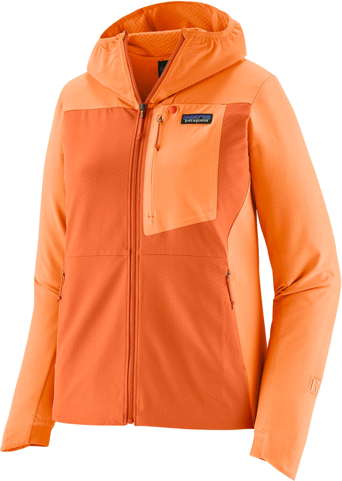 Veste de randonnée - W's R1 CrossStrata Hoody Rock Melon - Taille M - Orange