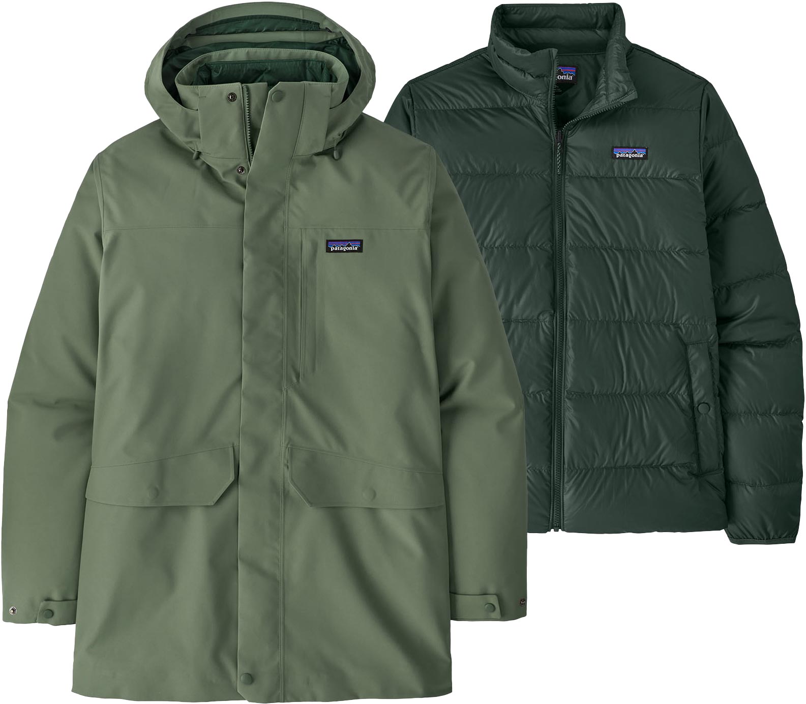 Parka chaude et imperméable - M's Tres 3-in-1 Parka Old Growth Green - Taille XL - Kaki