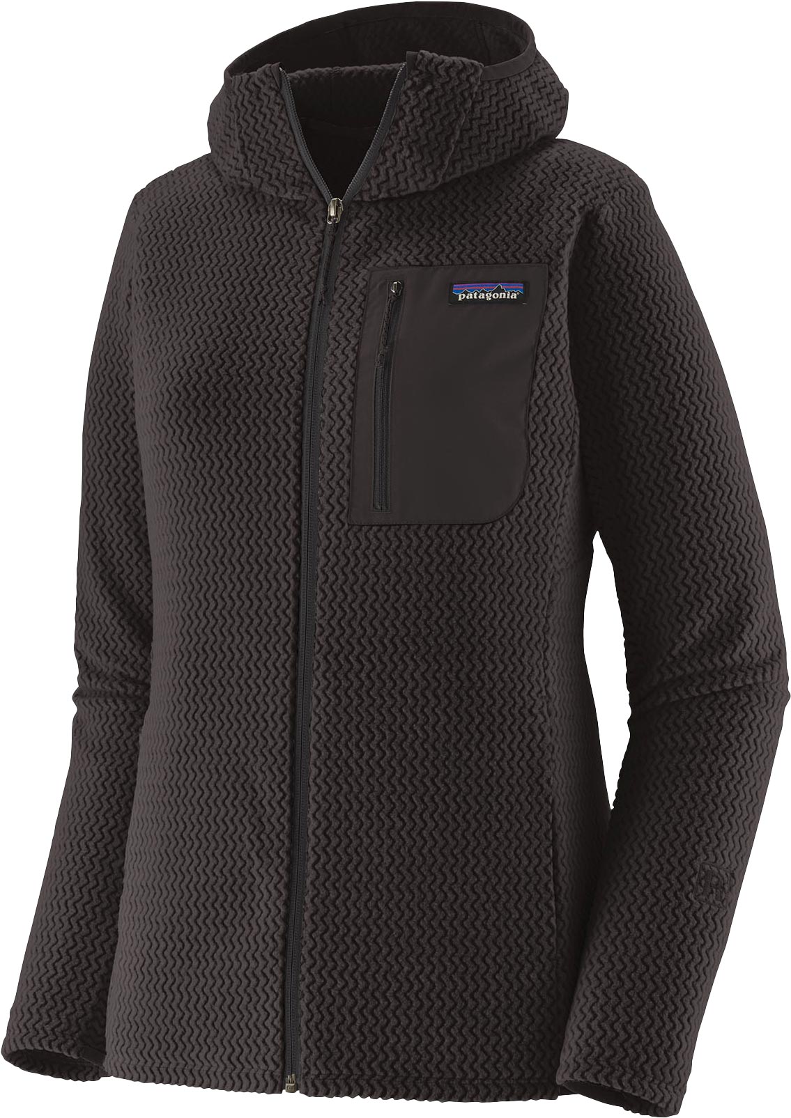 Polaire technique à capuche - W's R1 Air Full-Zip Hoody Black - Taille L - Noir