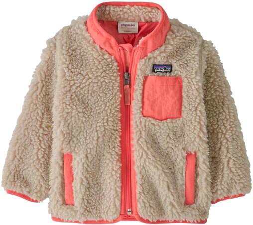 Winddichtes Fleece-Fleece Baby Retro-X Jkt Natural w/Sparkle Pink Kindergröße 2 Jahre Beige