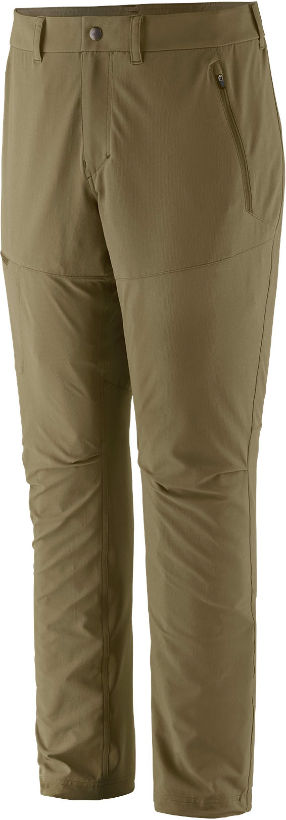 Pantalon de randonnée léger et extensible - M's Terravia Trail Pants Reg Sage Khaki en Softshell - Taille 40 FR - Kaki
