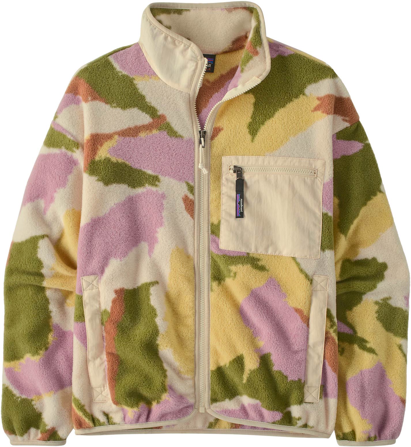 Polaire chaude et confortable à col montant - W's Synch Jkt Sunshine Natural - Taille XS - Vert