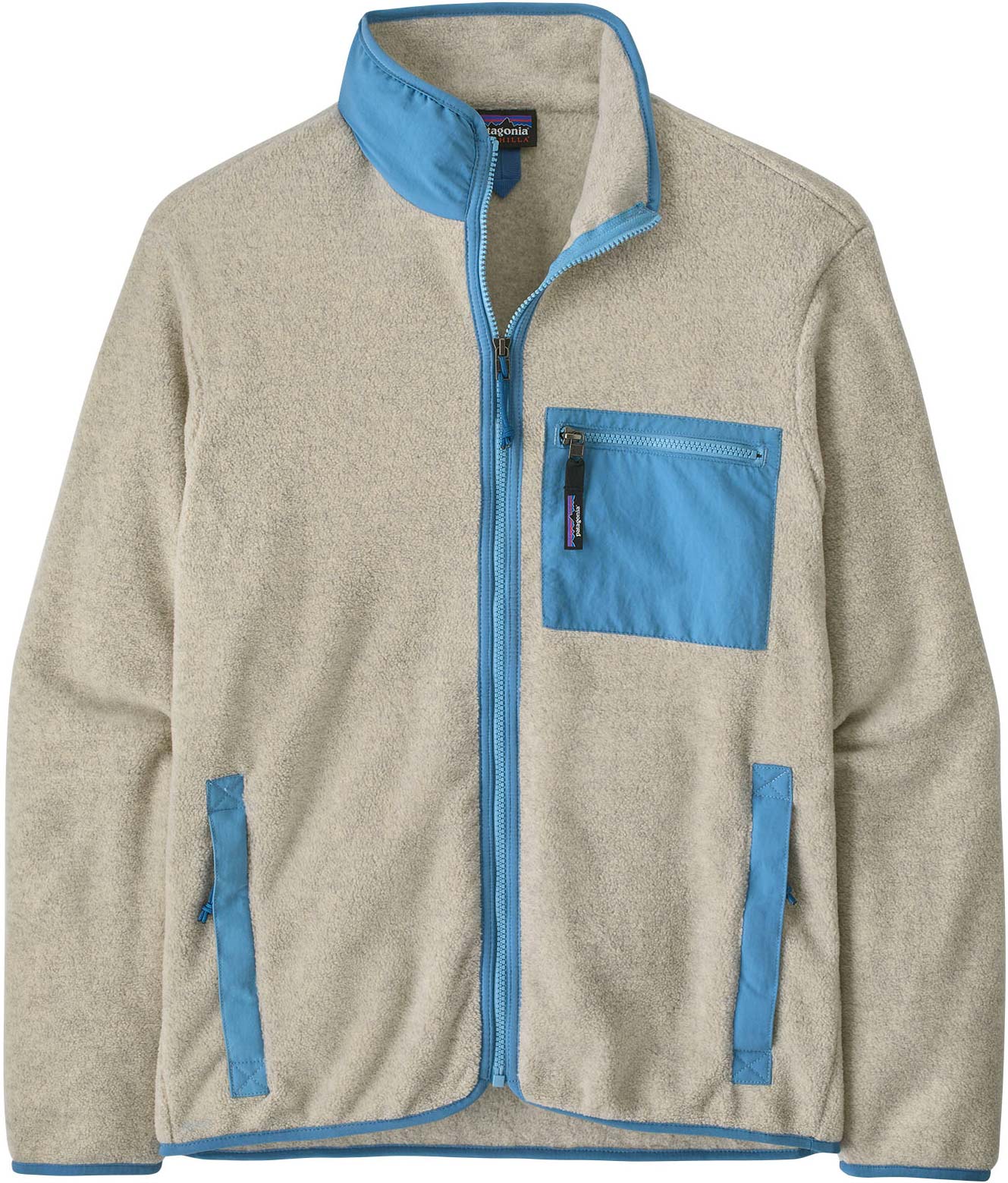 Polaire chaude à col montant - M's Synch Jkt Oatmeal Heather w/Shore Blue - Taille S - Beige