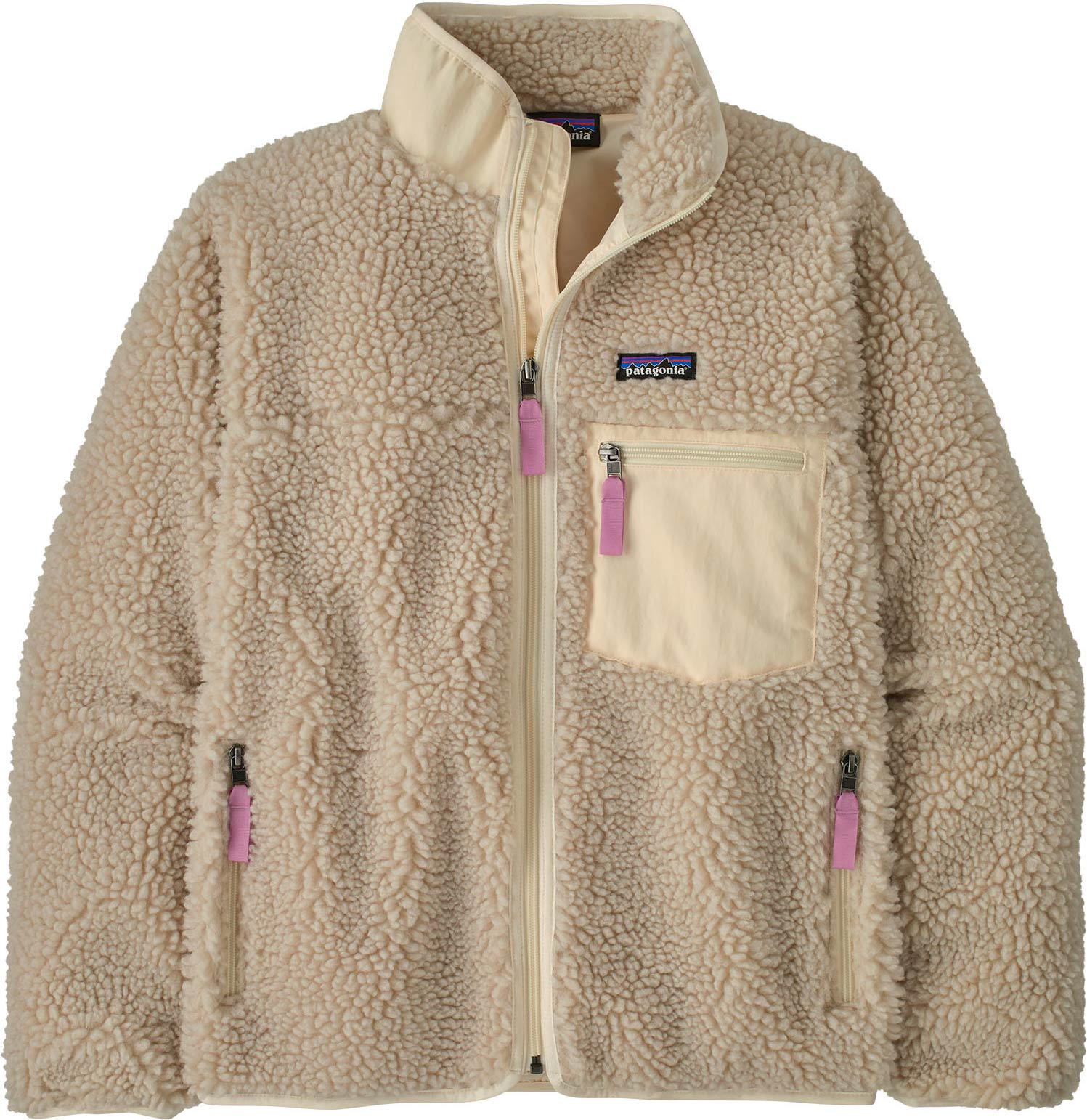 Polaire coupe-vent à col zippé - W's Classic Retro-X Jkt Natural w/Light Violet - Taille XS - Beige