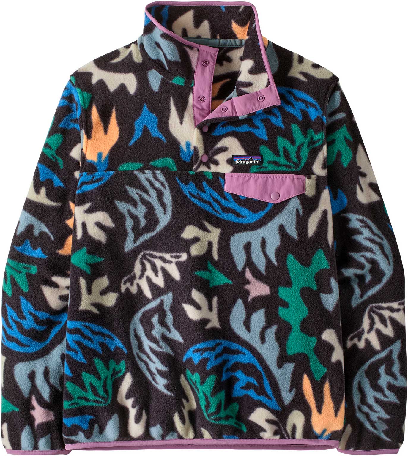 Polaire chaude et confortable à col montant et pressionné - W's LW Synch Snap-T P/O Kaleido Black en Nylon - Taille M - Noir