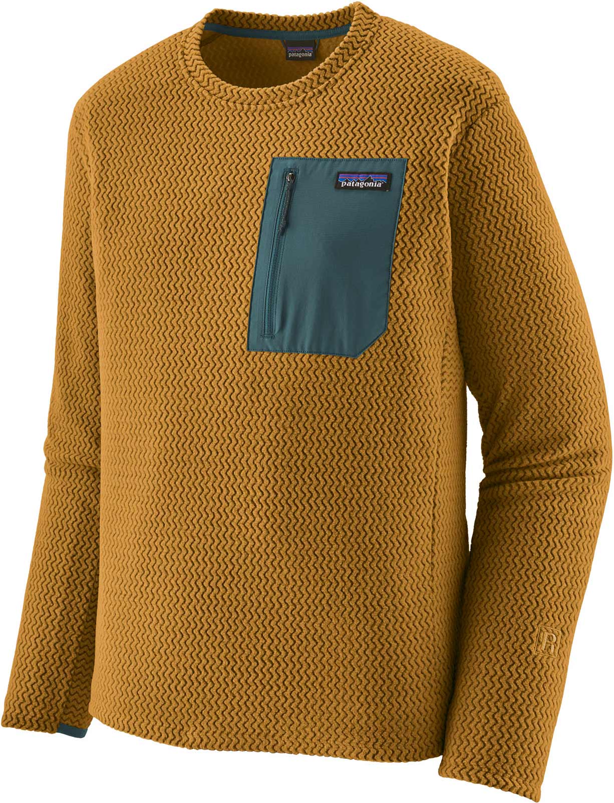 Polaire gaufrée à séchage rapide de ski de randonnée - M's R1 Air Crew Bobcat Brown - Taille XL - Marron