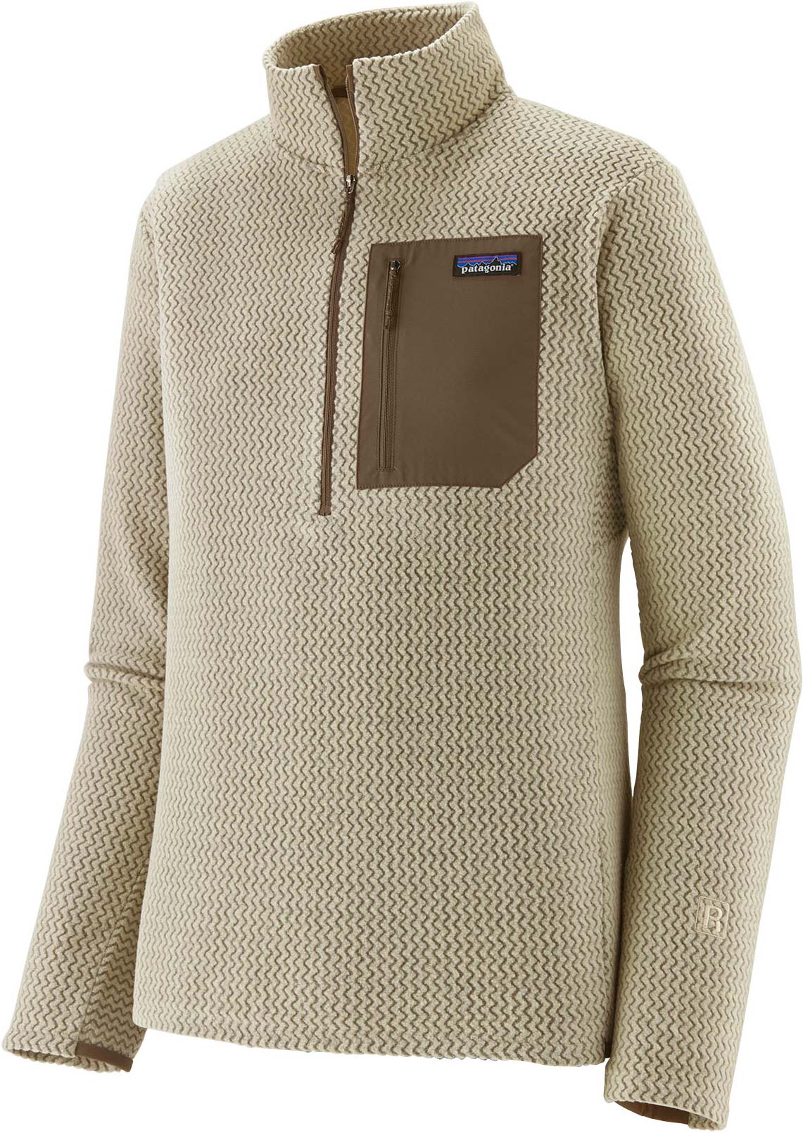 Polaire gaufrée à séchage rapide zippée - M's R1 Air Zip Neck Pelican - Taille M - Beige
