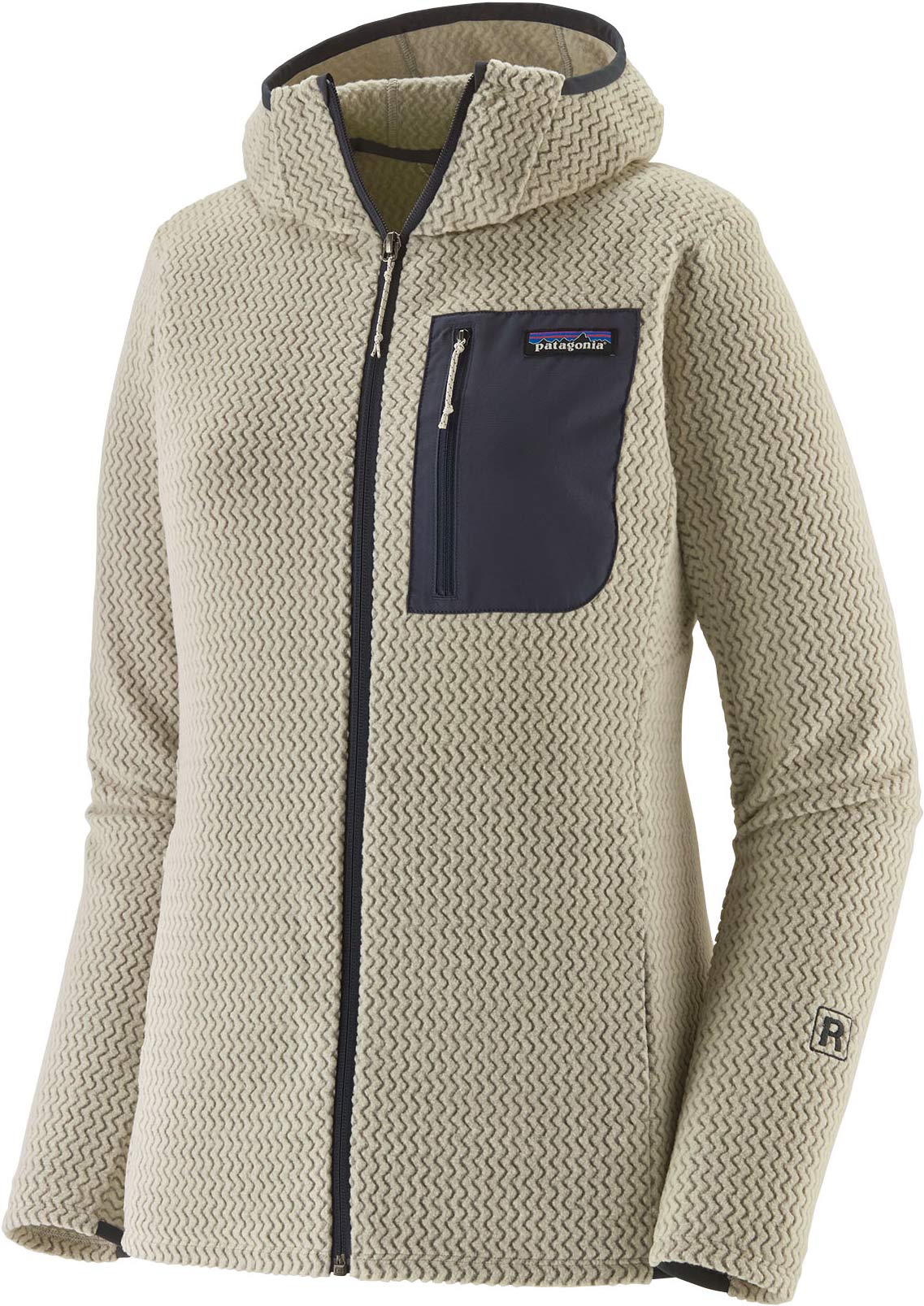 Polaire gaufrée zippée - W's R1 Air Full-Zip Hoody Wool White - Taille S - Blanc