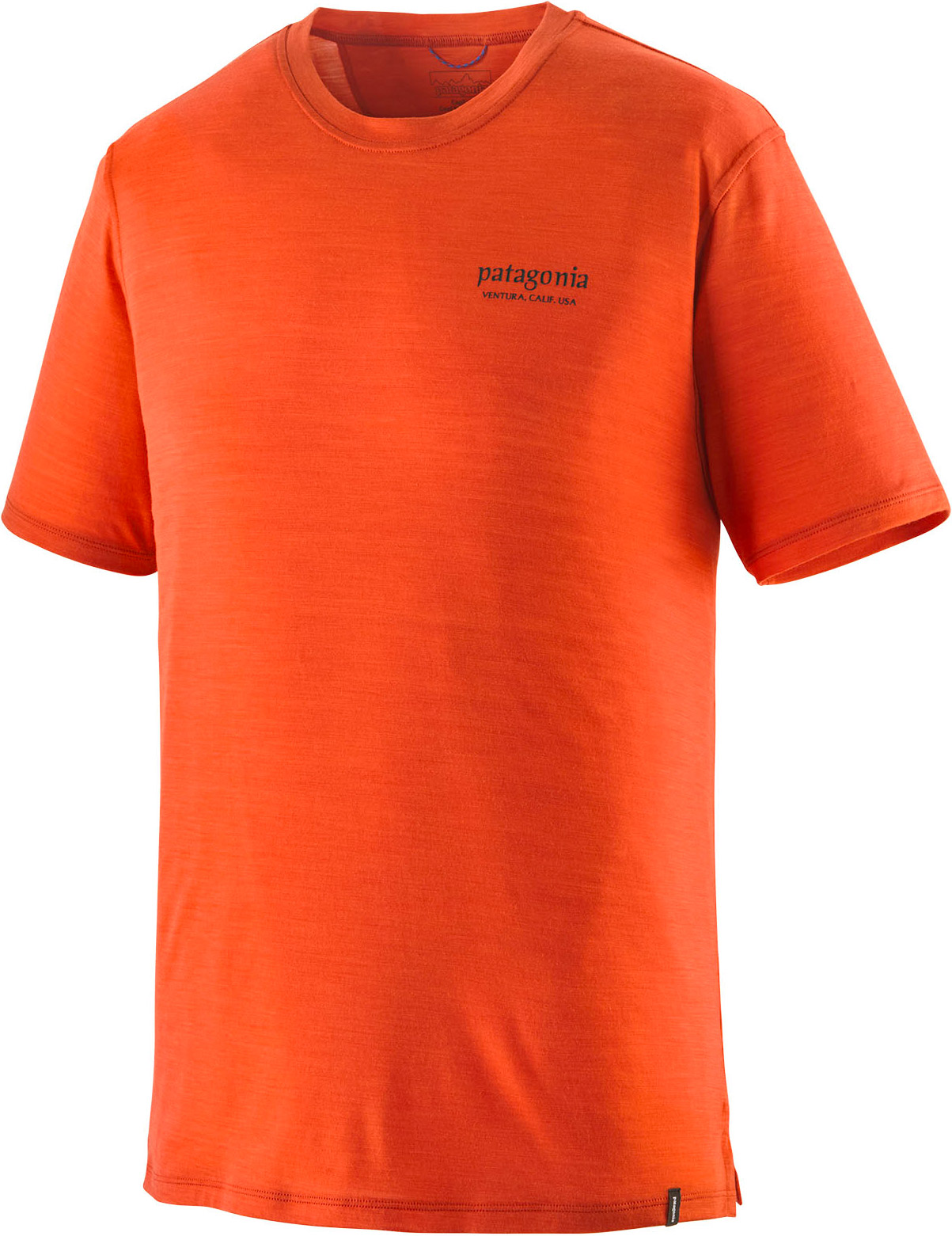 T-shirt de randonnée technique et respirant en laine de mérinos - M's Cap Cool Merino Blend Graphic Shirt Heritage Header Coal Orange pour
