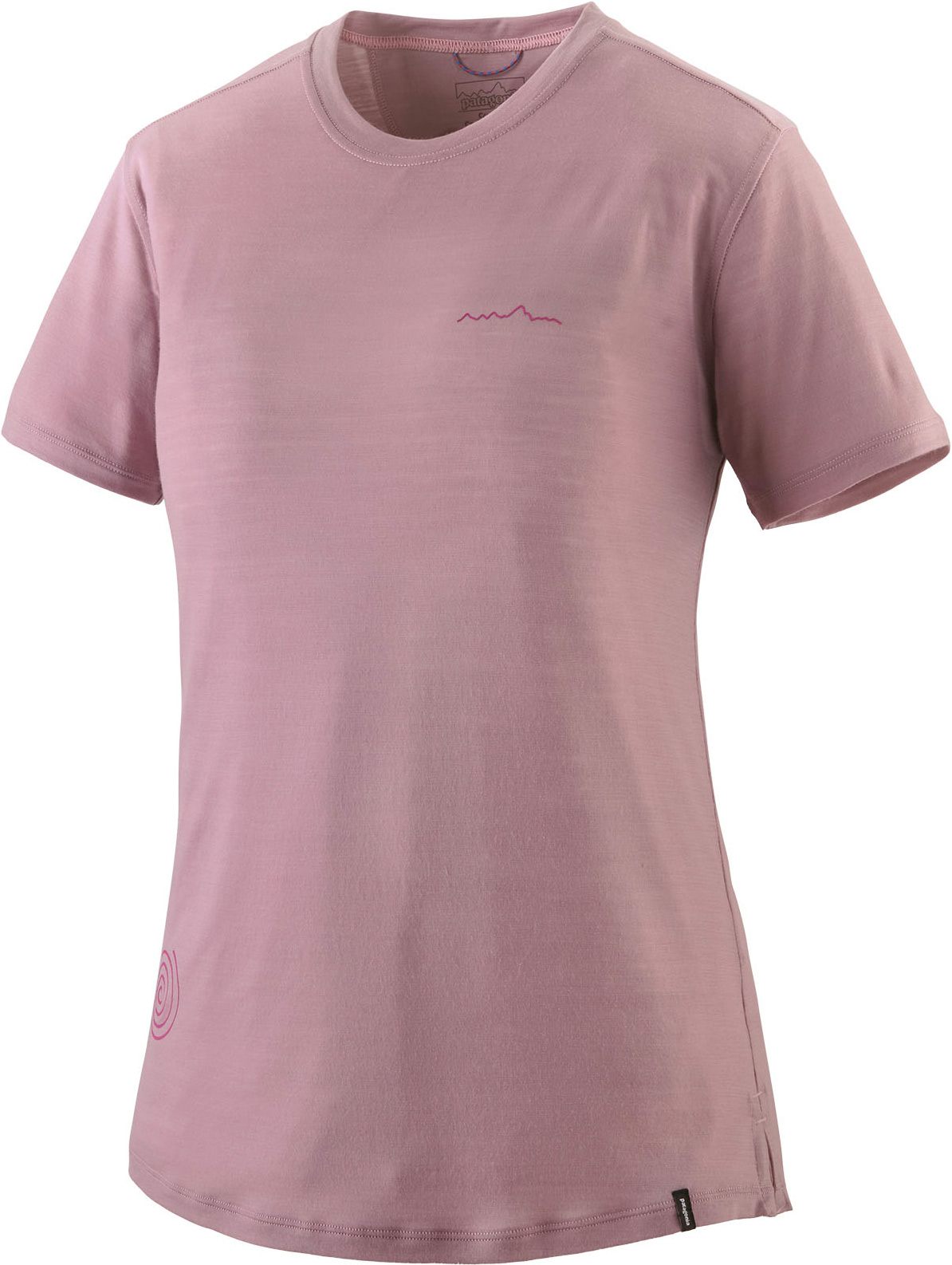 T-shirt de randonnée technique et respirant en laine de mérinos - W's Cap Cool Merino Blend Graphic Shirt Multi-Pitch Quiet Violet pour