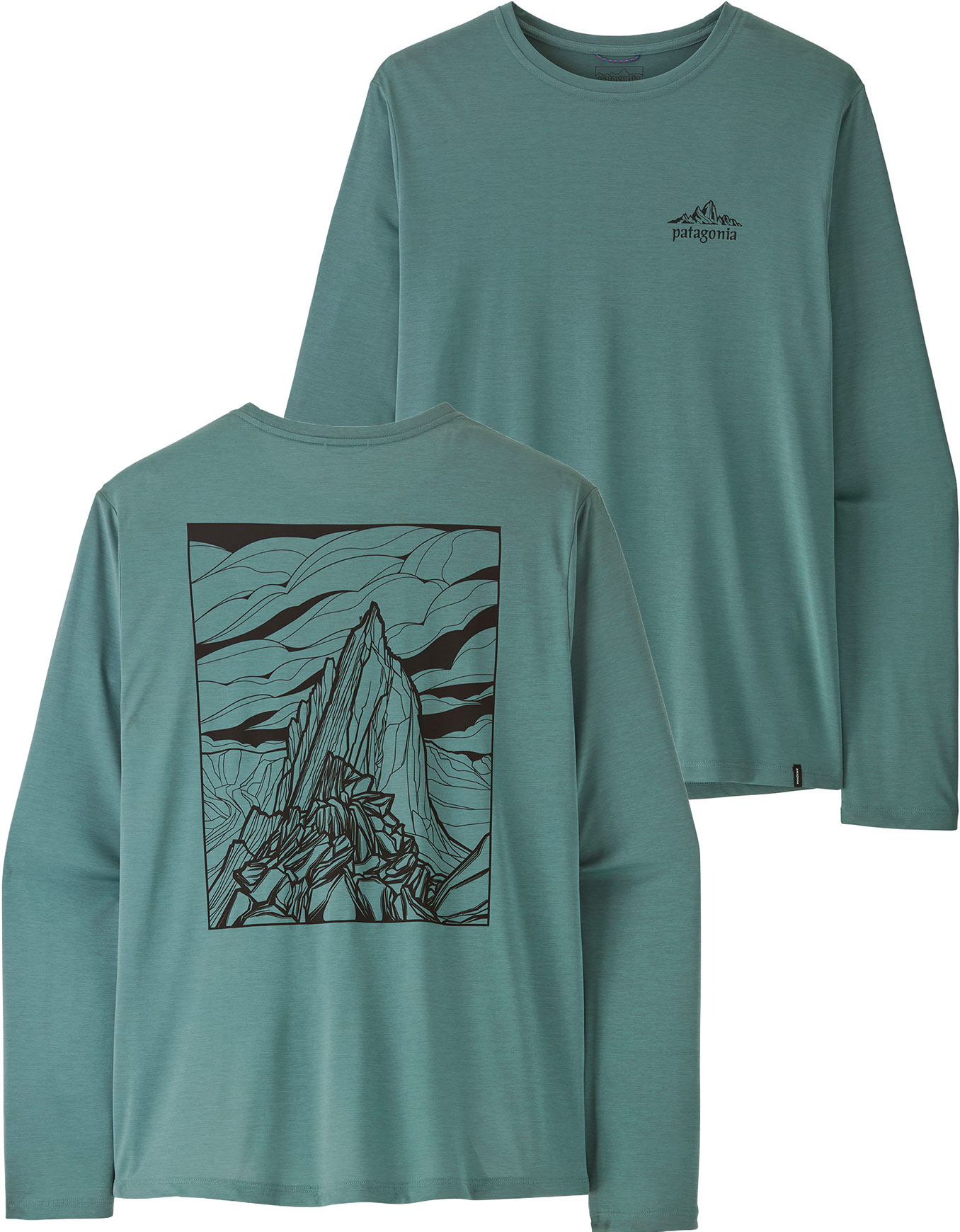 T-shirt de randonnée respirant à manches longues - M's L/S Cap Cool Daily Shirt Cloud Crag Blue Sage Light X-Dye - Taille S