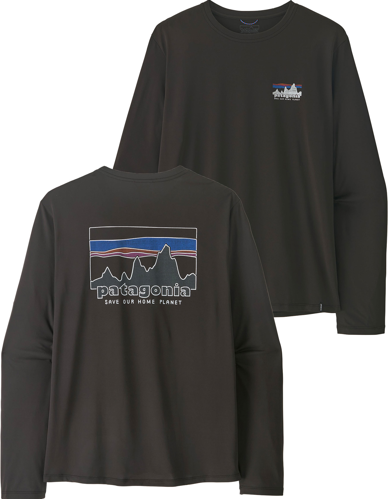 T-shirt de randonnée léger et respirant à manches longues - M's L/S Cap Cool Daily Shirt '73 Skyline Black - Taille M - Noir