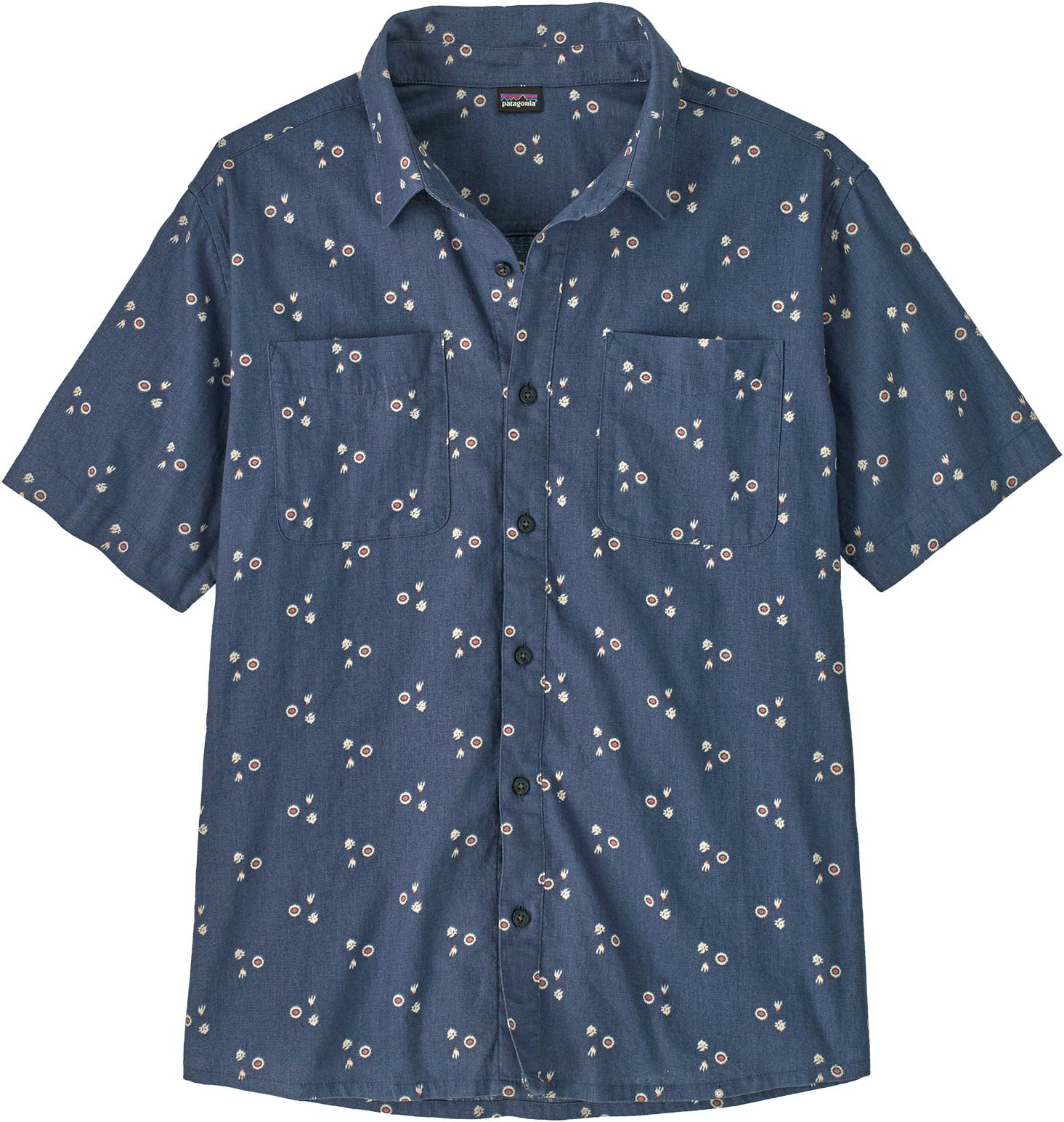Chemise légère et respirante en chanvre et coton biologique - M's Back Step Shirt Bouquet Dolomite Blue en Coton - Taille L