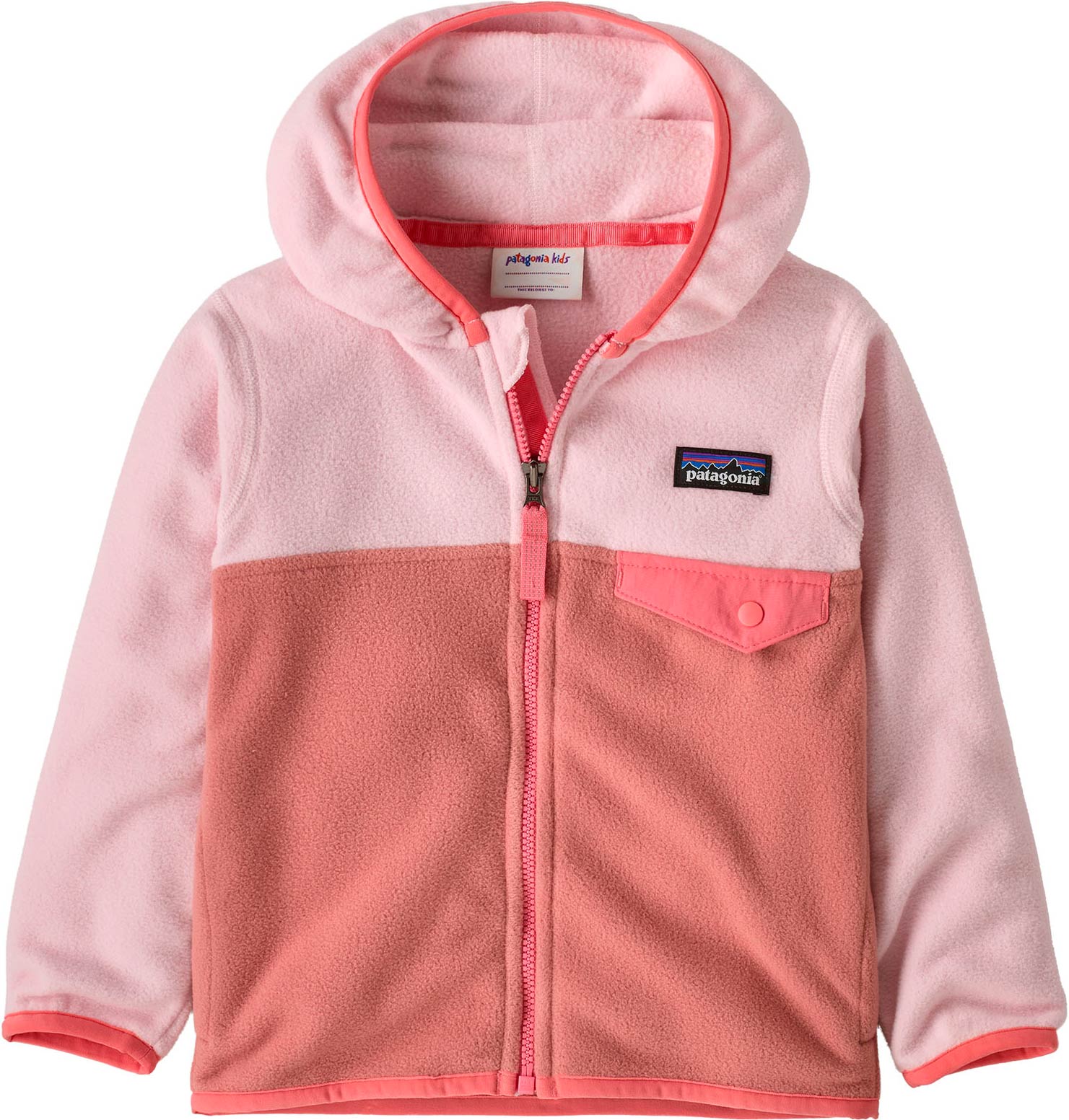 Warmes, schnell trocknendes Fleece mit Reißverschluss – Unisex für Kinder – Baby Micro D Snap-T Jkt Moment Pink Baby Micro D