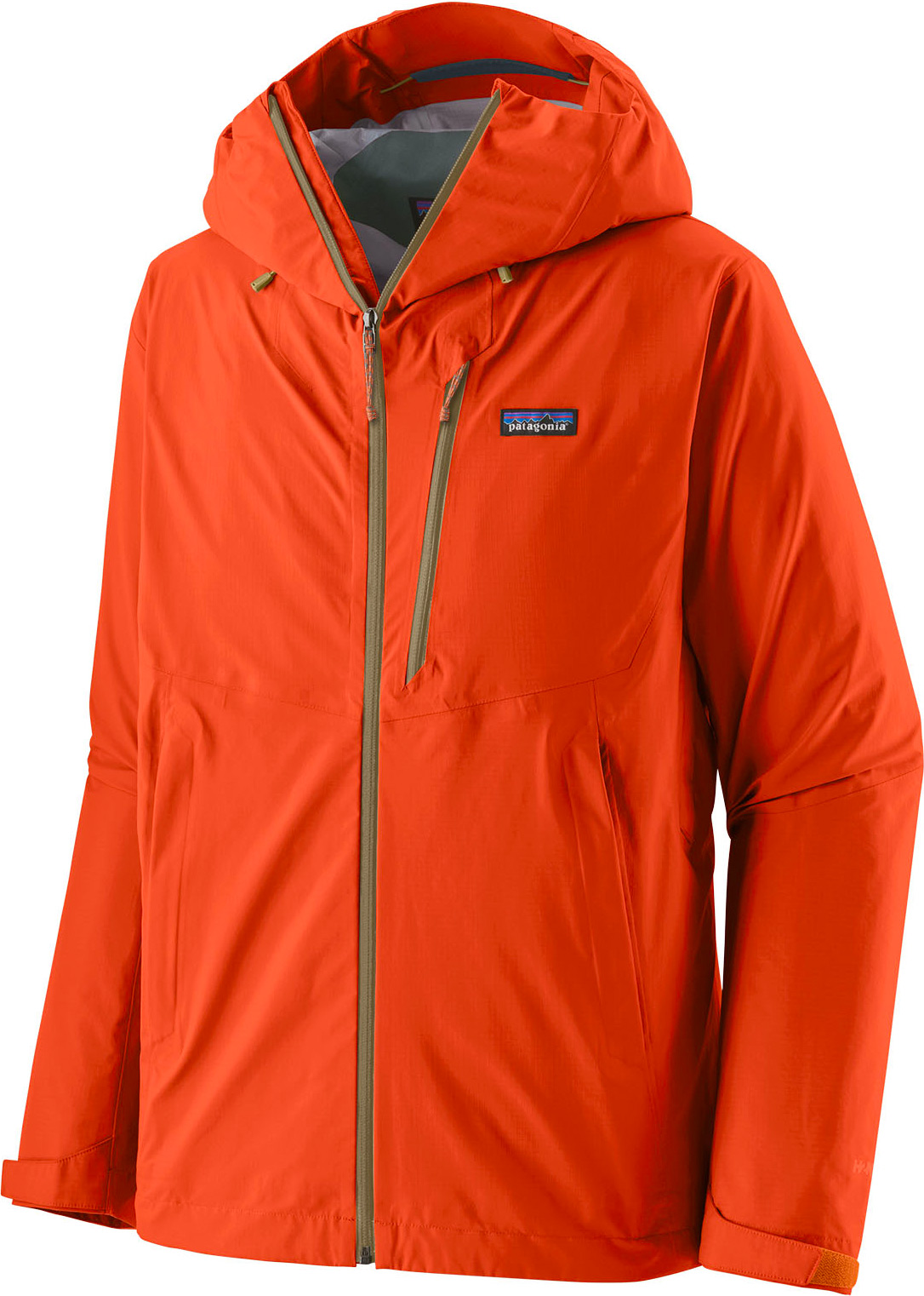 Veste de randonnée imperméable et coupe-vent - M's Granite Crest Rain Jkt Coal Orange en Nylon - Taille M