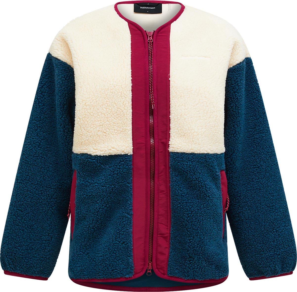 Cardigan chaud - W Heavy Pile Oversized Cardigan Sand Fog Mountain lake - Taille M - Bleu