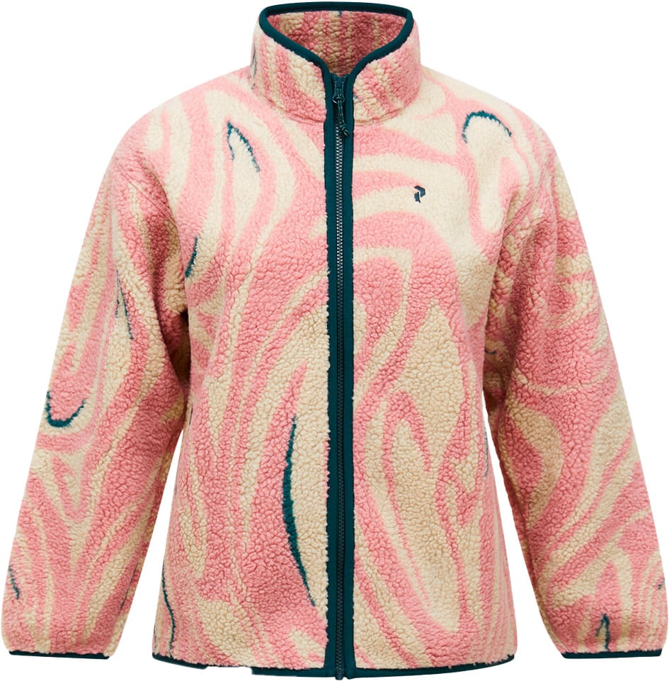 Polaire sherpa zippée - W Graphic Pile Jacket Topo Swirl - Taille M - Rose