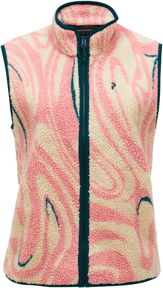 Polaire sans-manches sherpa - W Graphic Pile Vest Topo Swirl - Taille M - Rose