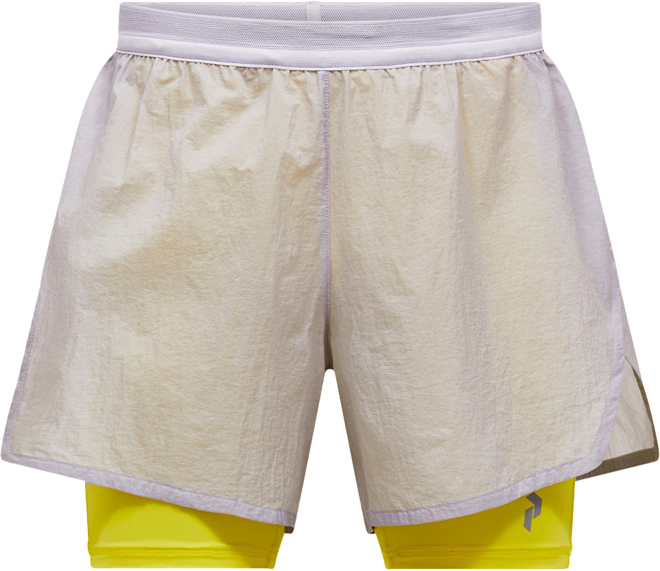 Short léger déperlant 2 en 1 pour running et trail - M Discover 2-In-1 Shorts Misty Lavender - Taille M - Violet