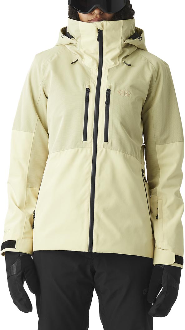 Wasserfeste und atmungsaktive Skijacke Sygna Jkt Wood Ash für Damen Größe M Beige