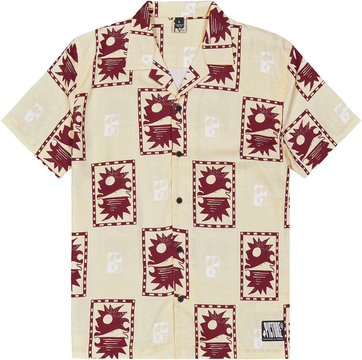 Chemise en Tencel® - Mareeba Printed Shirt Postal Print - Taille S - Beige