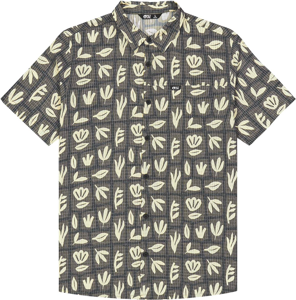 Chemise en polyester recyclé - Klivox Printed Shirts Cedar Leaf Print - Taille L - Kaki