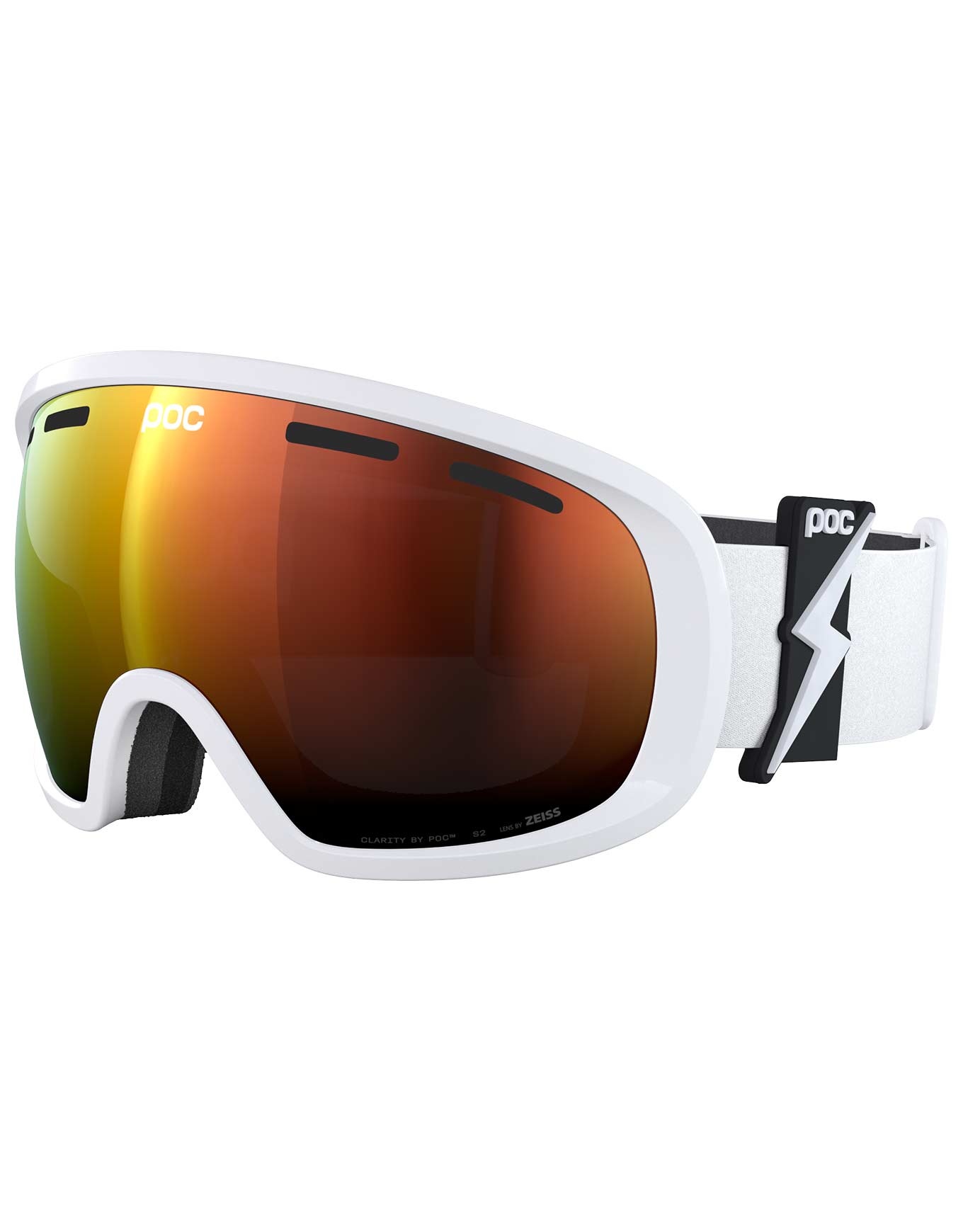 Masque de ski - Fovea Blixten White/Partly Sunny Orange - Blanc