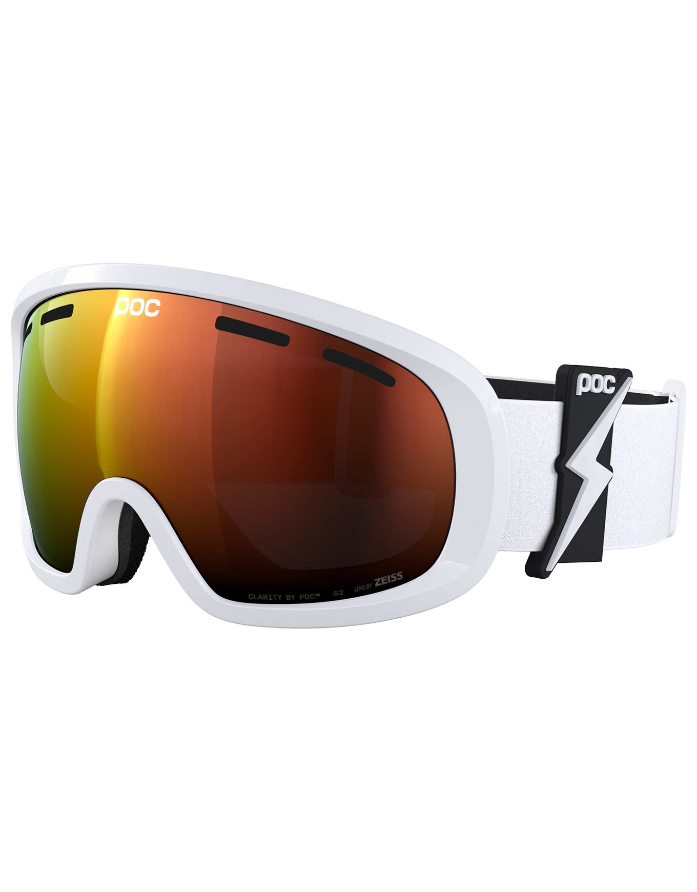 Skibrille Fovea Mid Blixten White/Partly Sunny Orange Weiß
