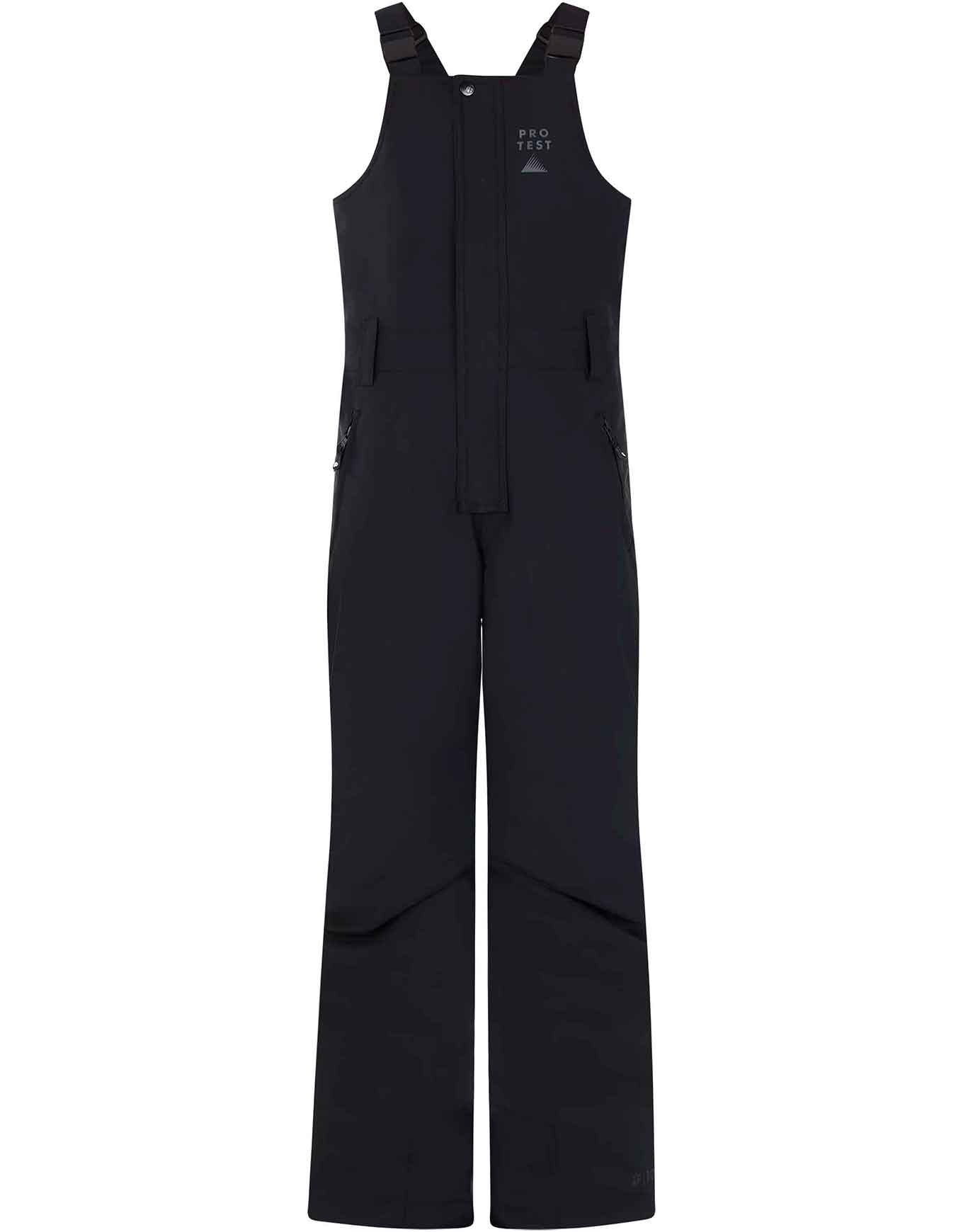 Wasserfeste Latzhose Ski Prtpitoh Jr Salopette True Black aus Wolle Kindergröße 152 cm schwarz