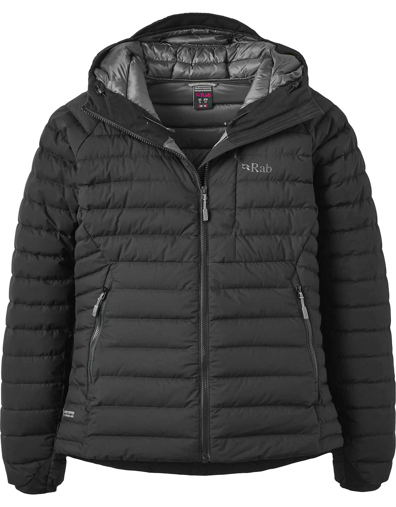 Winddichte Daunenjacke – Damen – Microlight Windstopper Hoody Microlight Windstopper Hoody W Black für Damen Größe S schwarz