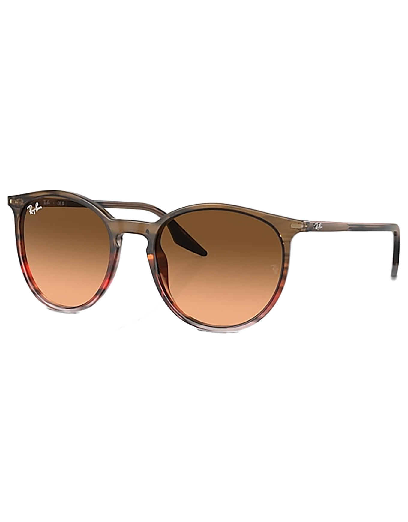 Lunettes de soleil lifestyle - RB2204 Polished Striped Brown Red Pink Black - Marron