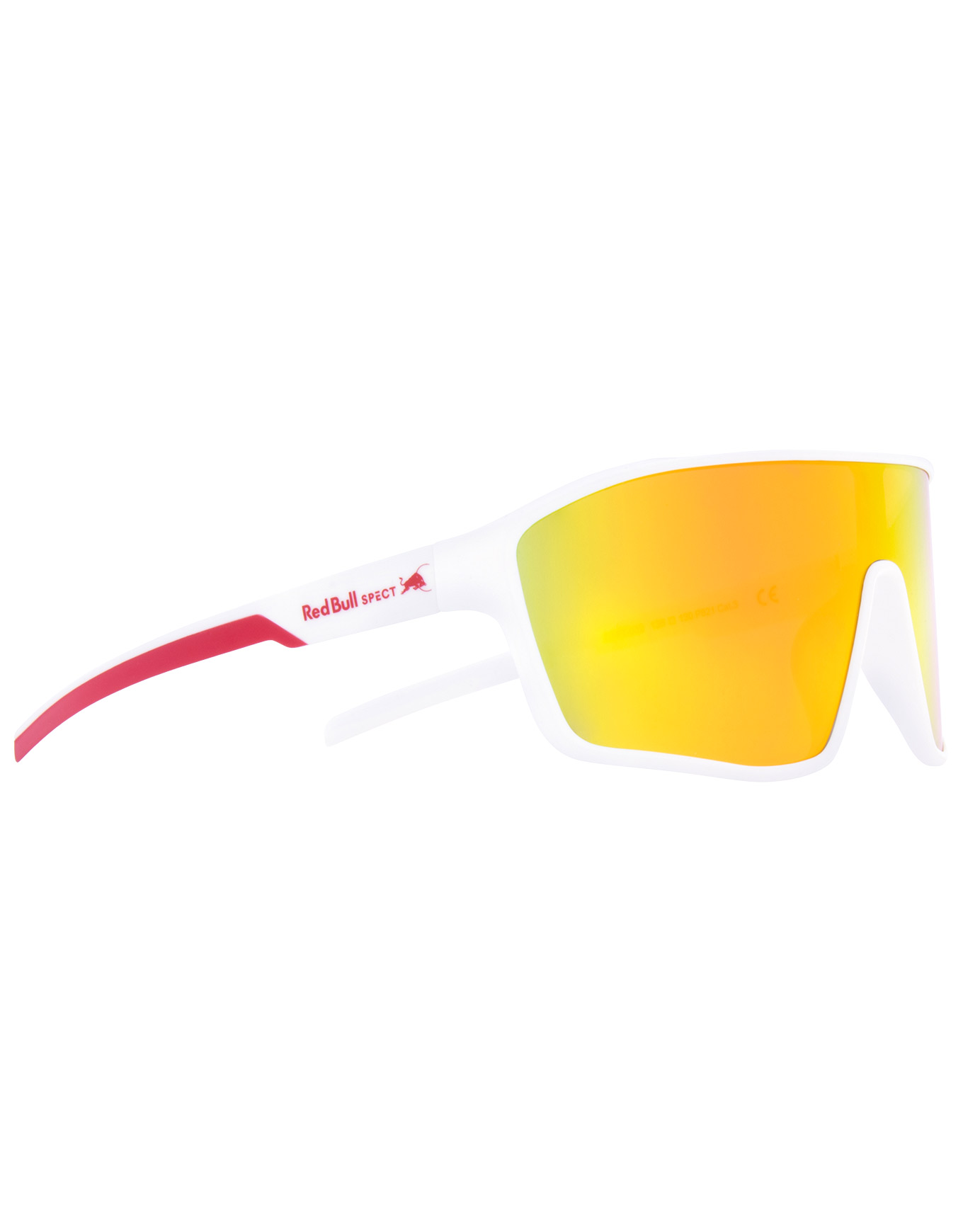 Lunettes de soleil - Daft Shiny White and Red Tips/Brown With Red Mirror - Blanc