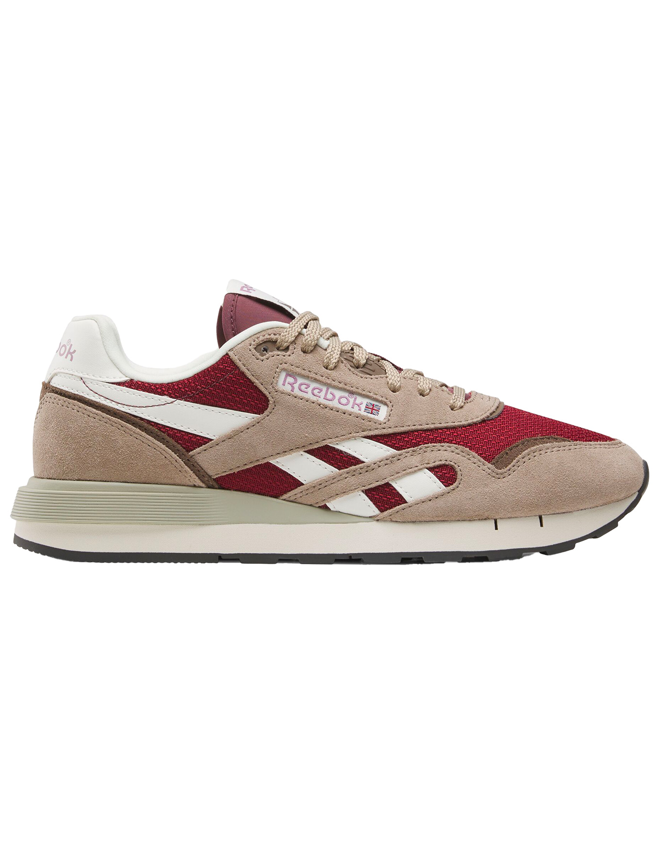 Sneakers en cuir - Classic Nylon 89 Grainy Grey / Blackberry / Chalk en Cuir - Taille 42 - Marron
