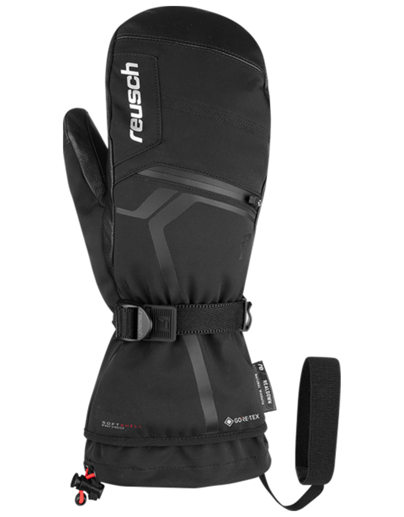 Moufles de ski en GORE-TEX - Down Spirit GTX Mitten Black/Silver en Cuir - Taille 10 - Noir